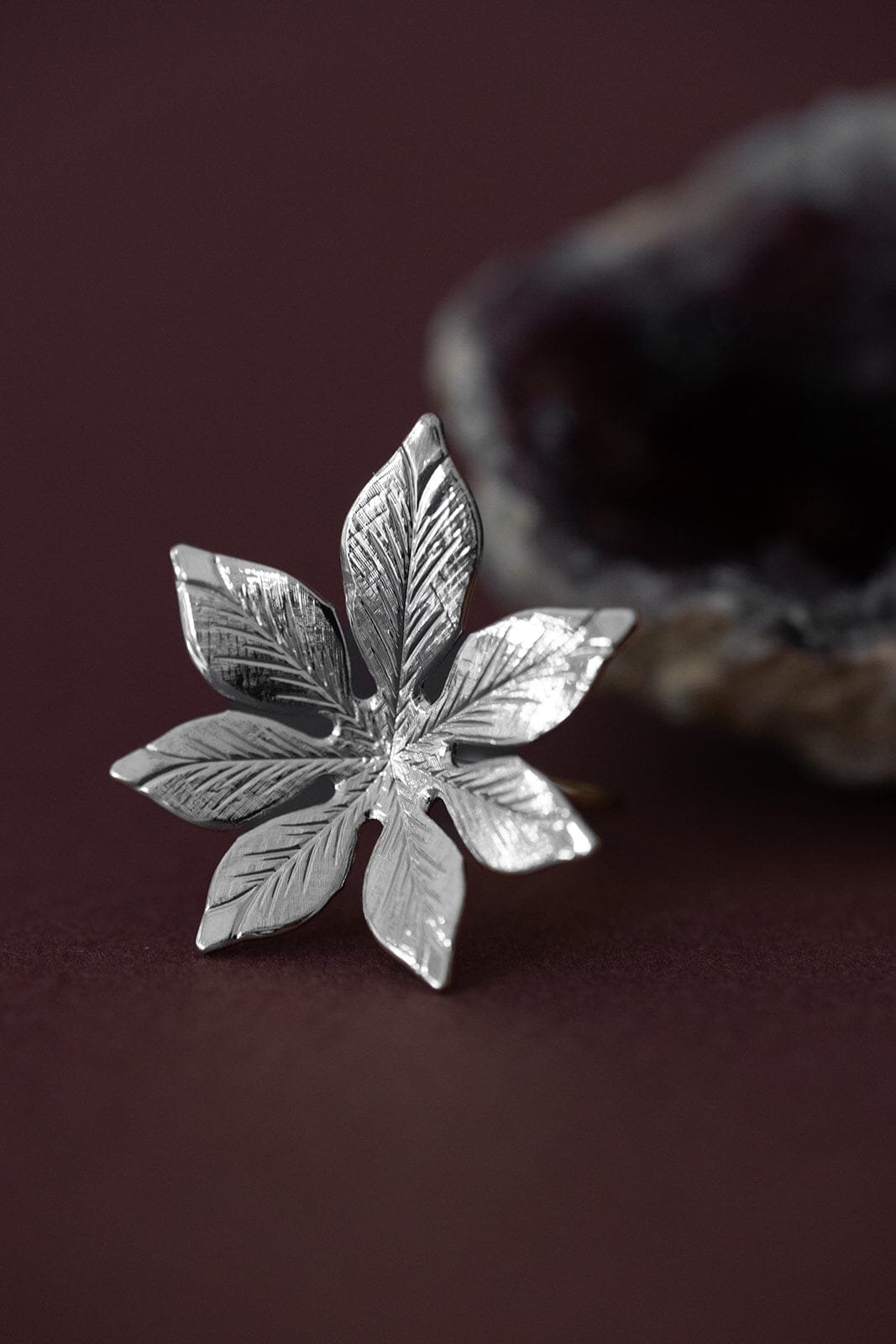 AGLAÉ - Silver-plated flower maxi ring MONSIEUR SIMONE Silver