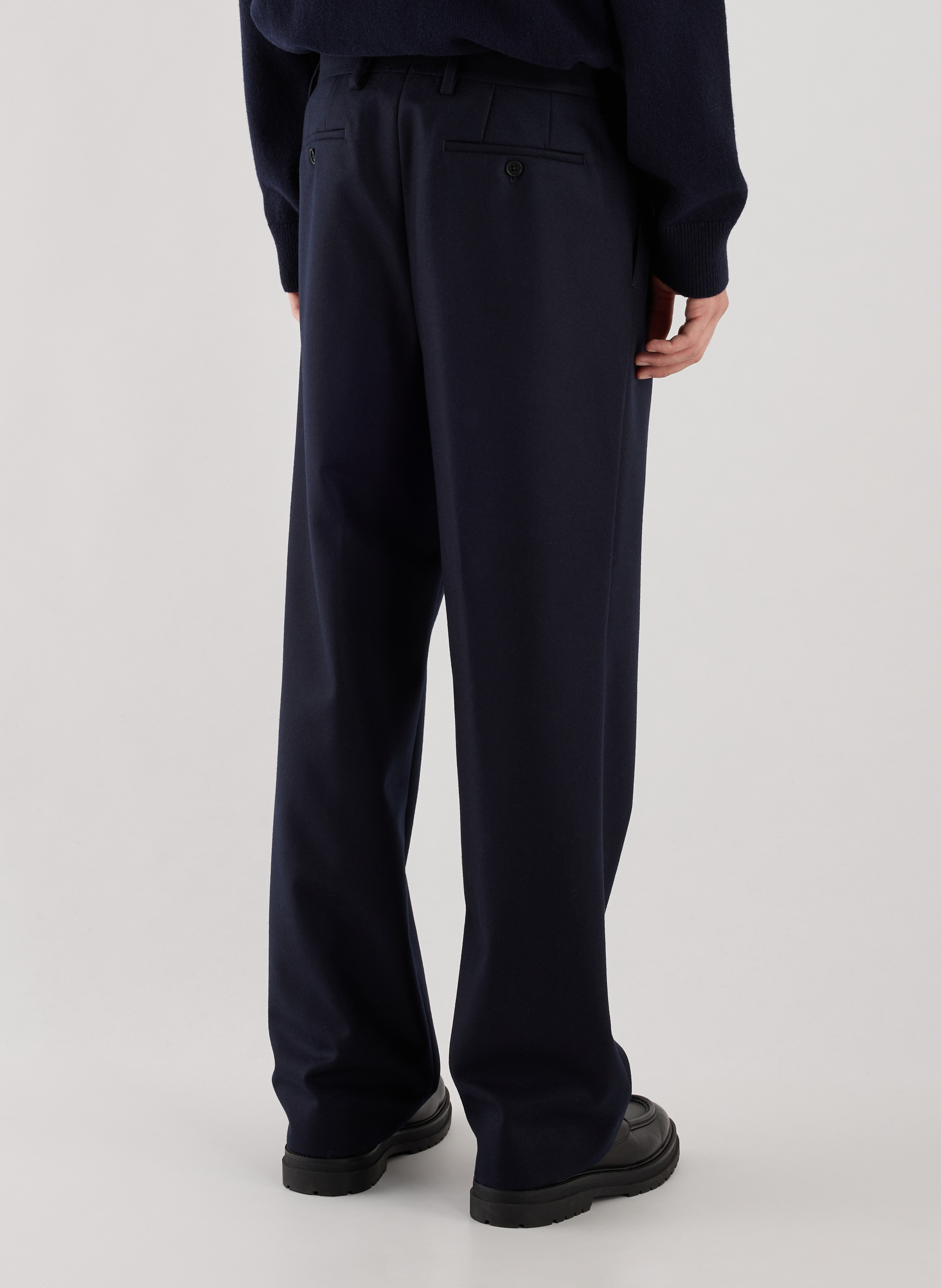 Weit geschnittene Wollhose SAISON 1865 Blau