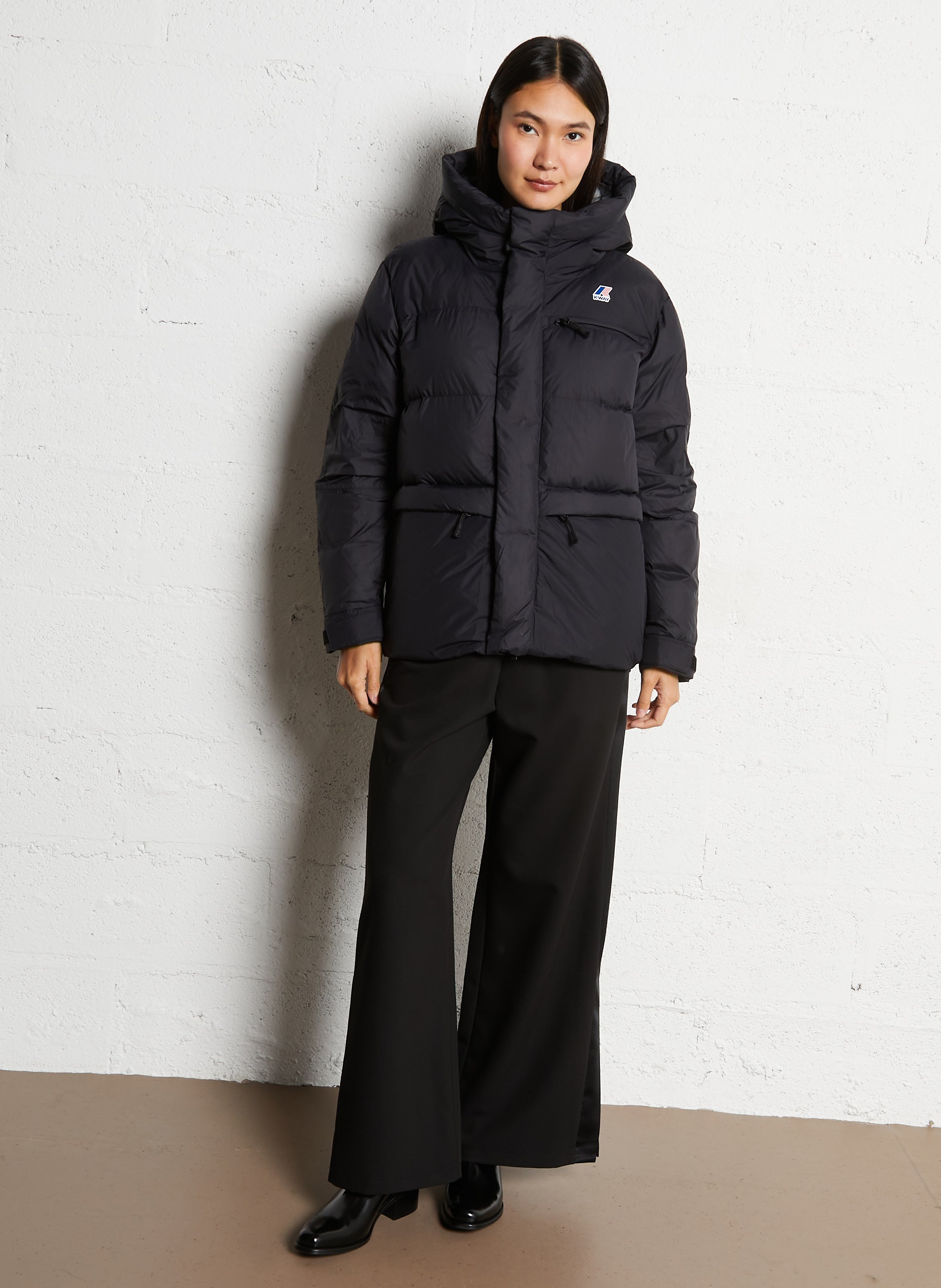 Gesteppte Oversize-Daunenjacke K-WAY Schwarz