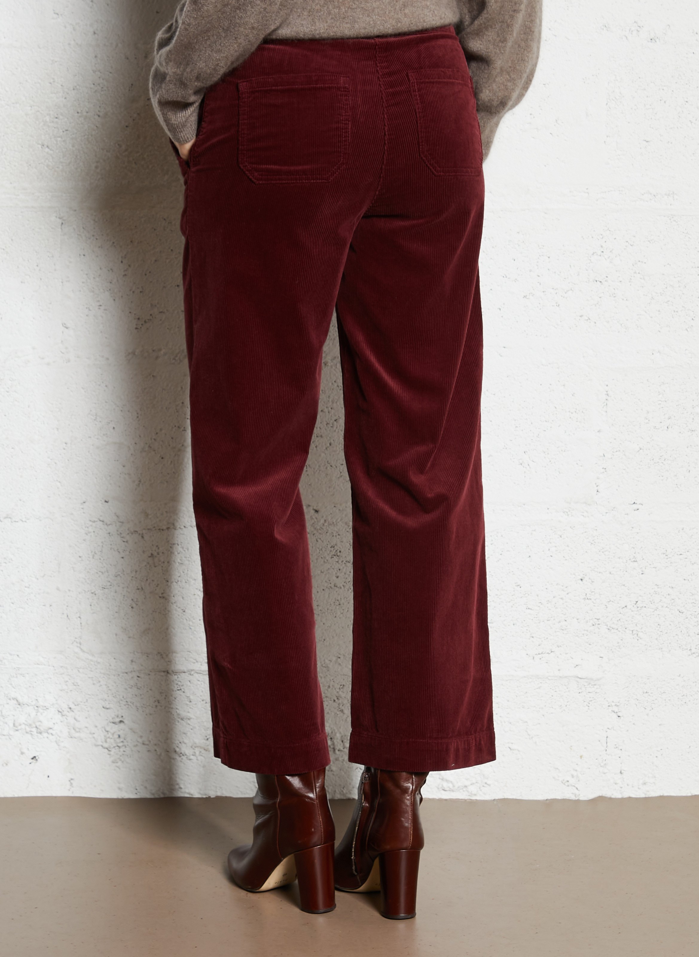 Corduroy cropped pants MAISON 123 Red