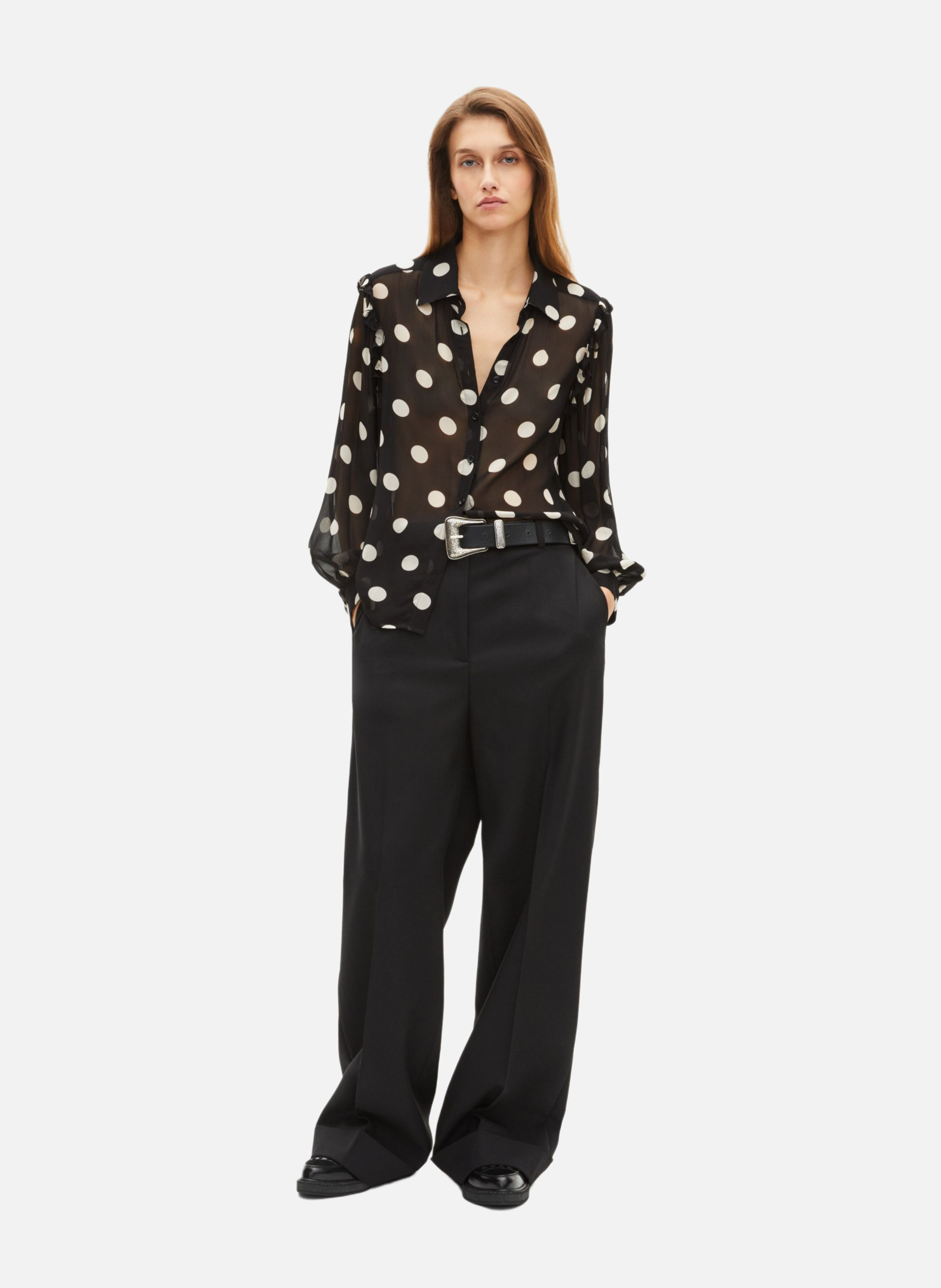 Polka dot shirt THE KOOPLES Black