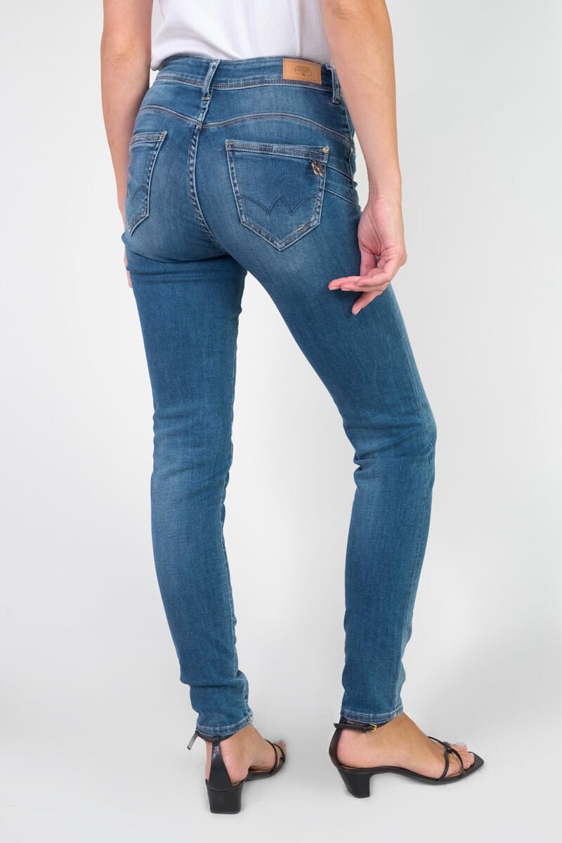 High-waisted push-up jeans, length 34 LE TEMPS DES CERISES Blue