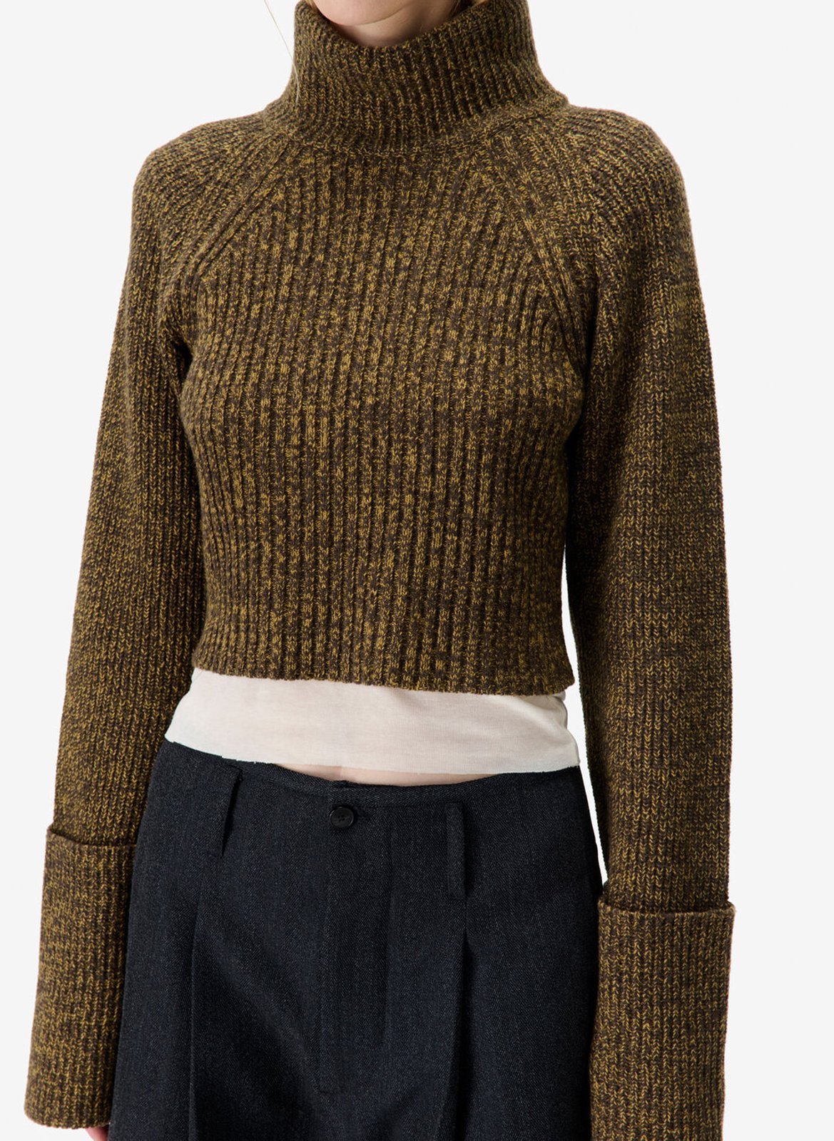 Pull droit col montant en laine IRO Marron