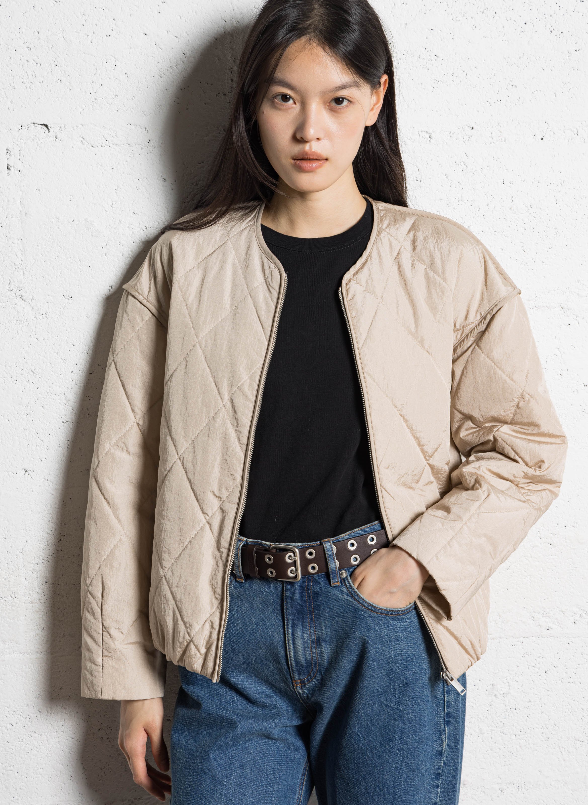 Oversized quilted V-neck under-jacket IKKS Golden