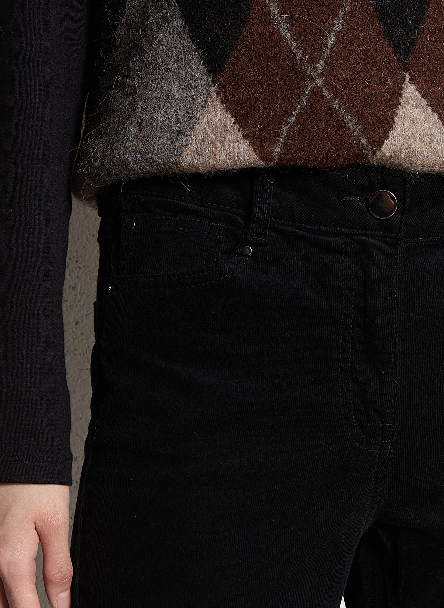 Flared cotton pants Black