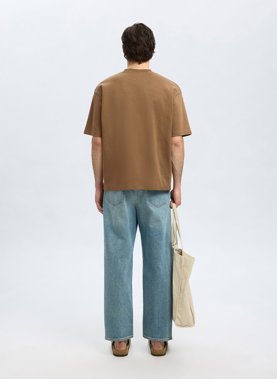 Tee-shirt oversize en coton bio mélangé SELECTED Marron