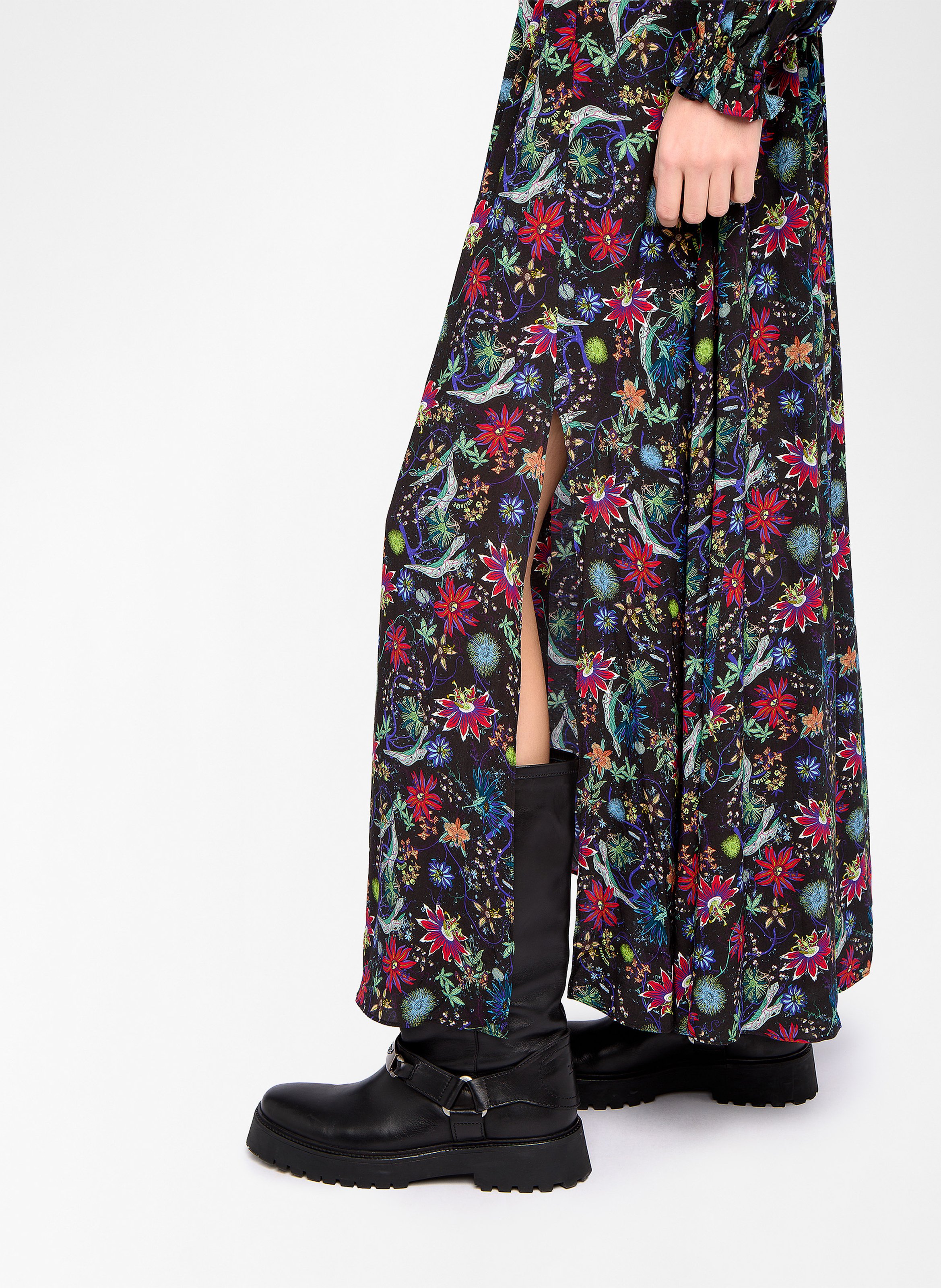 Robe longue ample fleurie ZADIG&VOLTAIRE Bleu