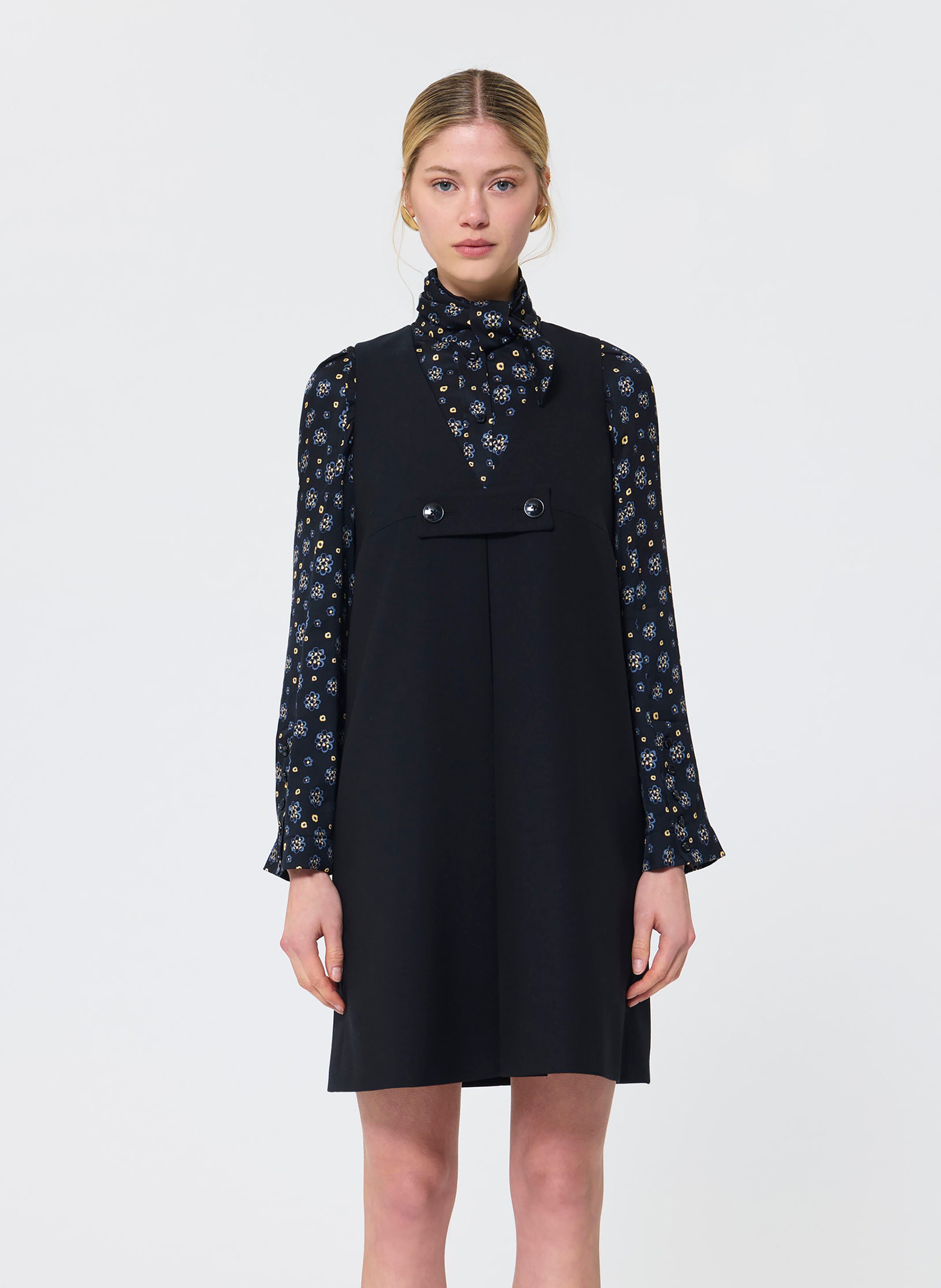 Short wool dress with V-neck TARA JARMON