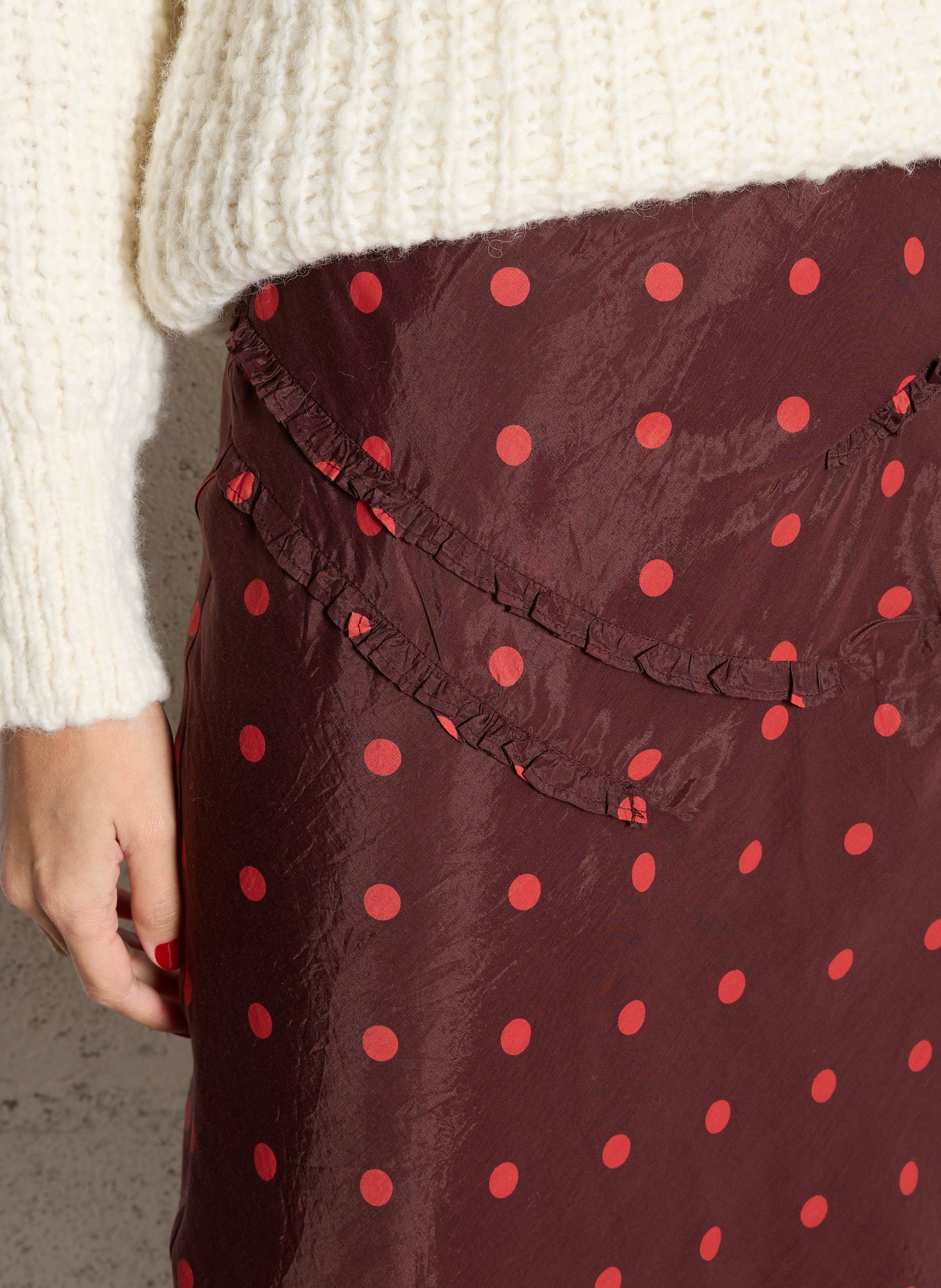 Flared spotted midi skirt DAMSON MADDER Red