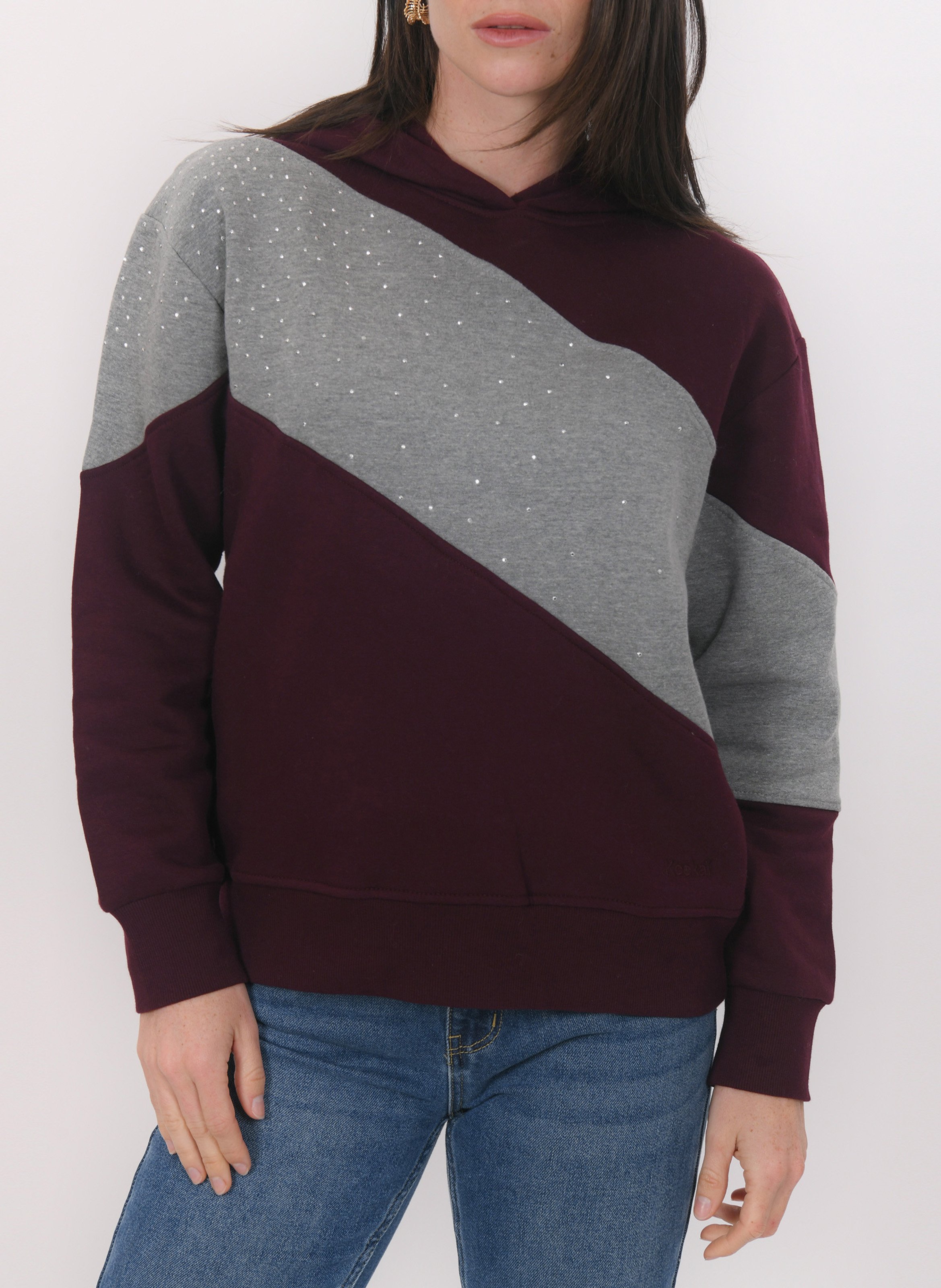 Sweat droit à capuche en coton KOOKAI Rouge