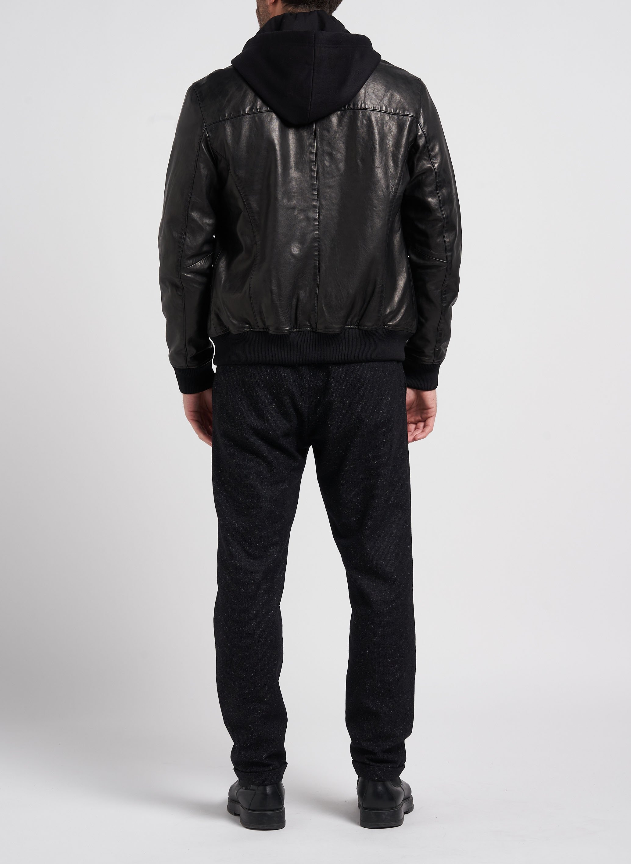 Lederjacke mit Kapuze IKKS Schwarz