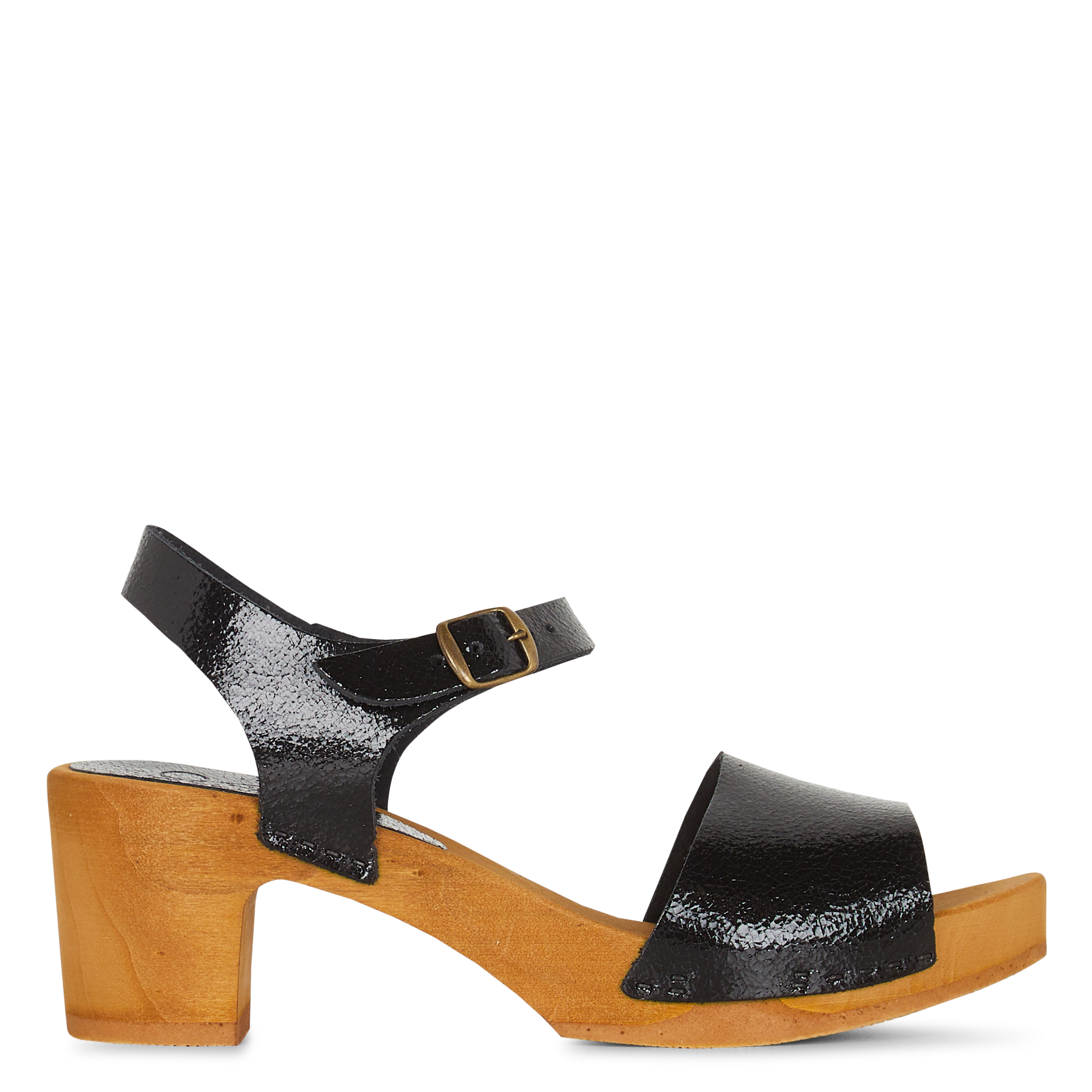 Sandalen mit Absätzen aus genarbtem Lackleder BOSABO Schwarz