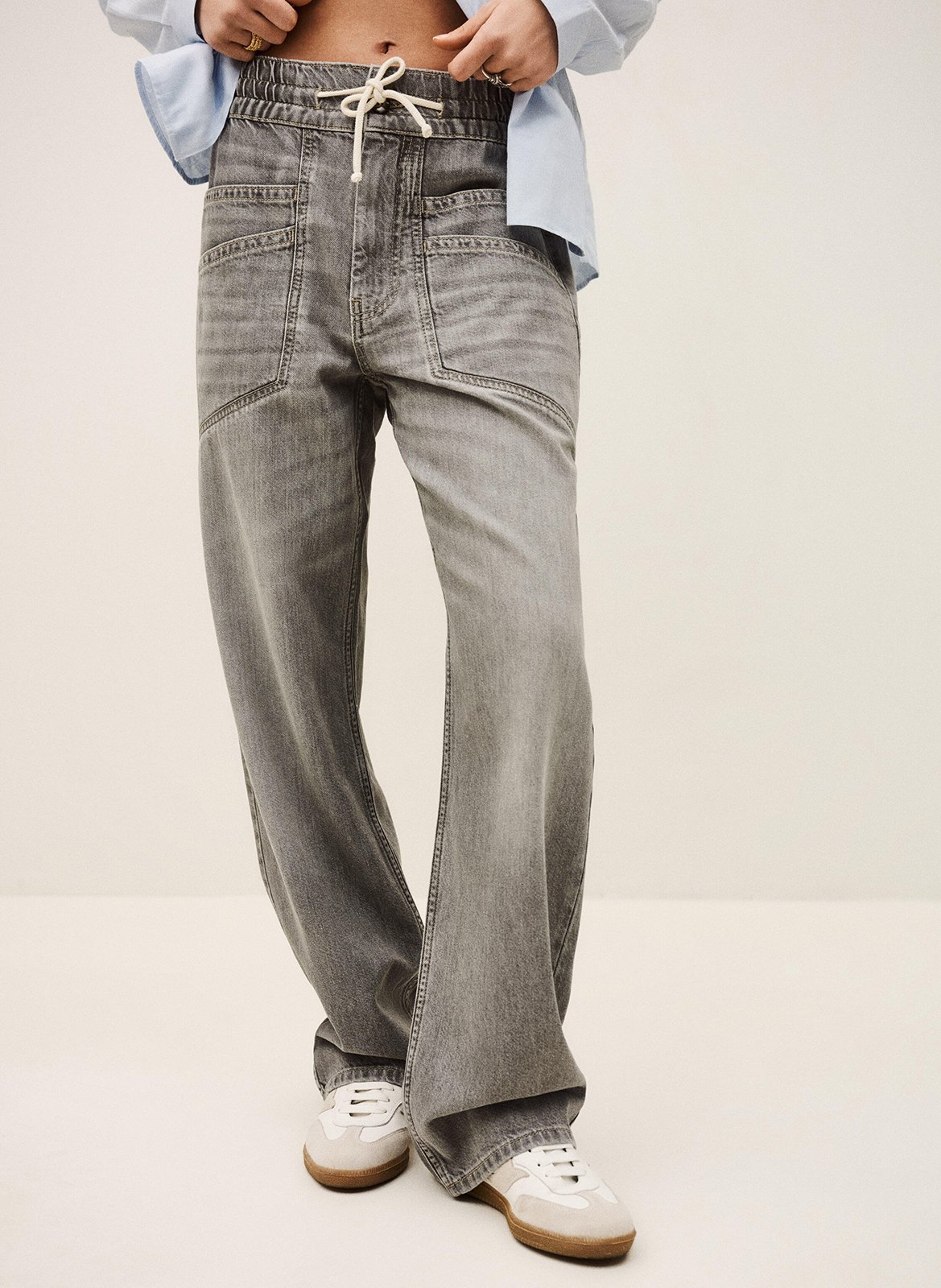 Jean large en coton BA&SH Noir