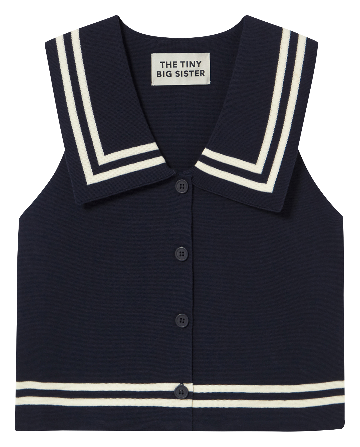 Top cotton sailor collar THE TINY BIG SISTER Blue