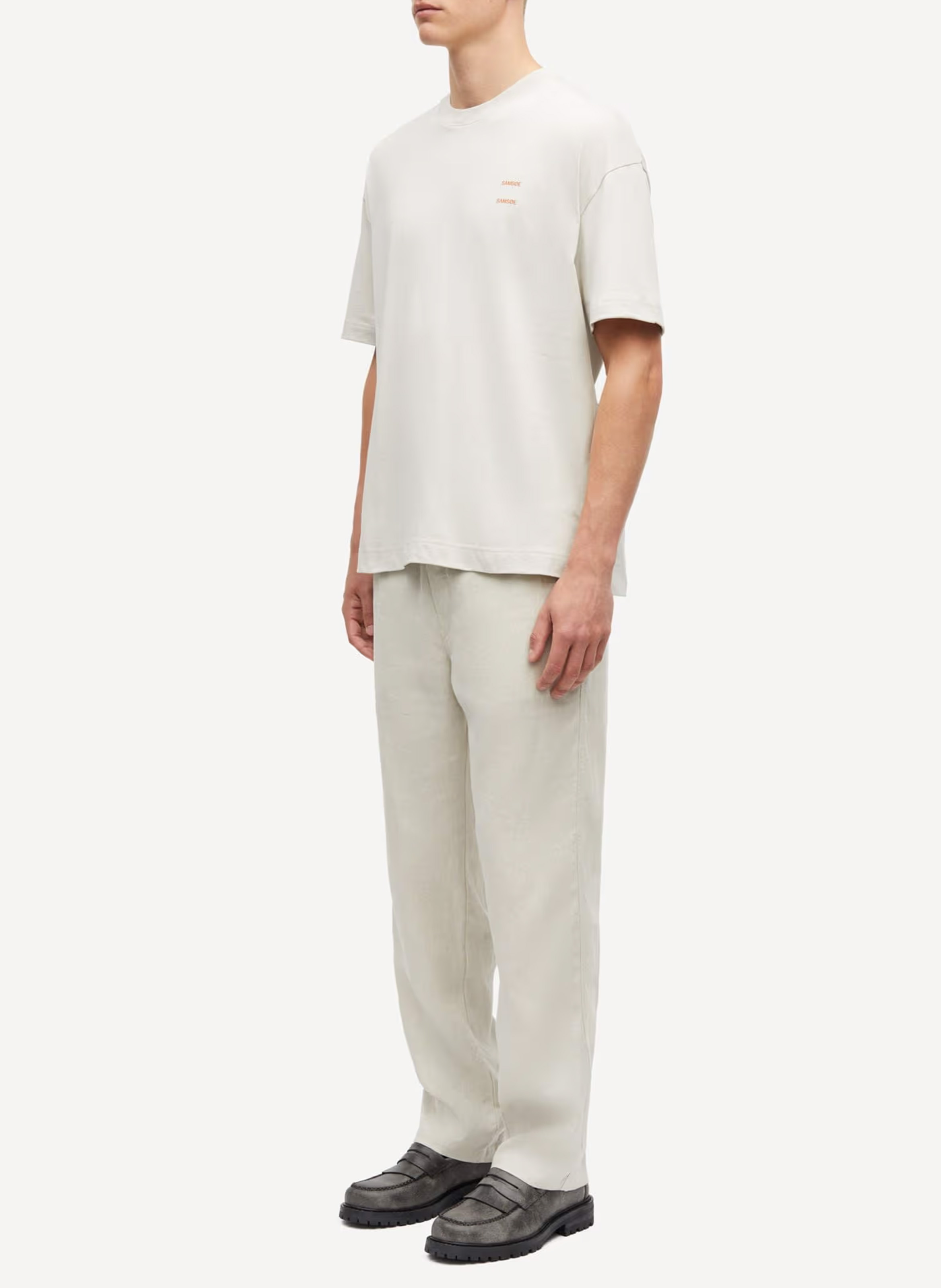 Rundhals-T-Shirt aus Bio-Baumwolle mit Siebdruck SAMSOE SAMSOE Beige