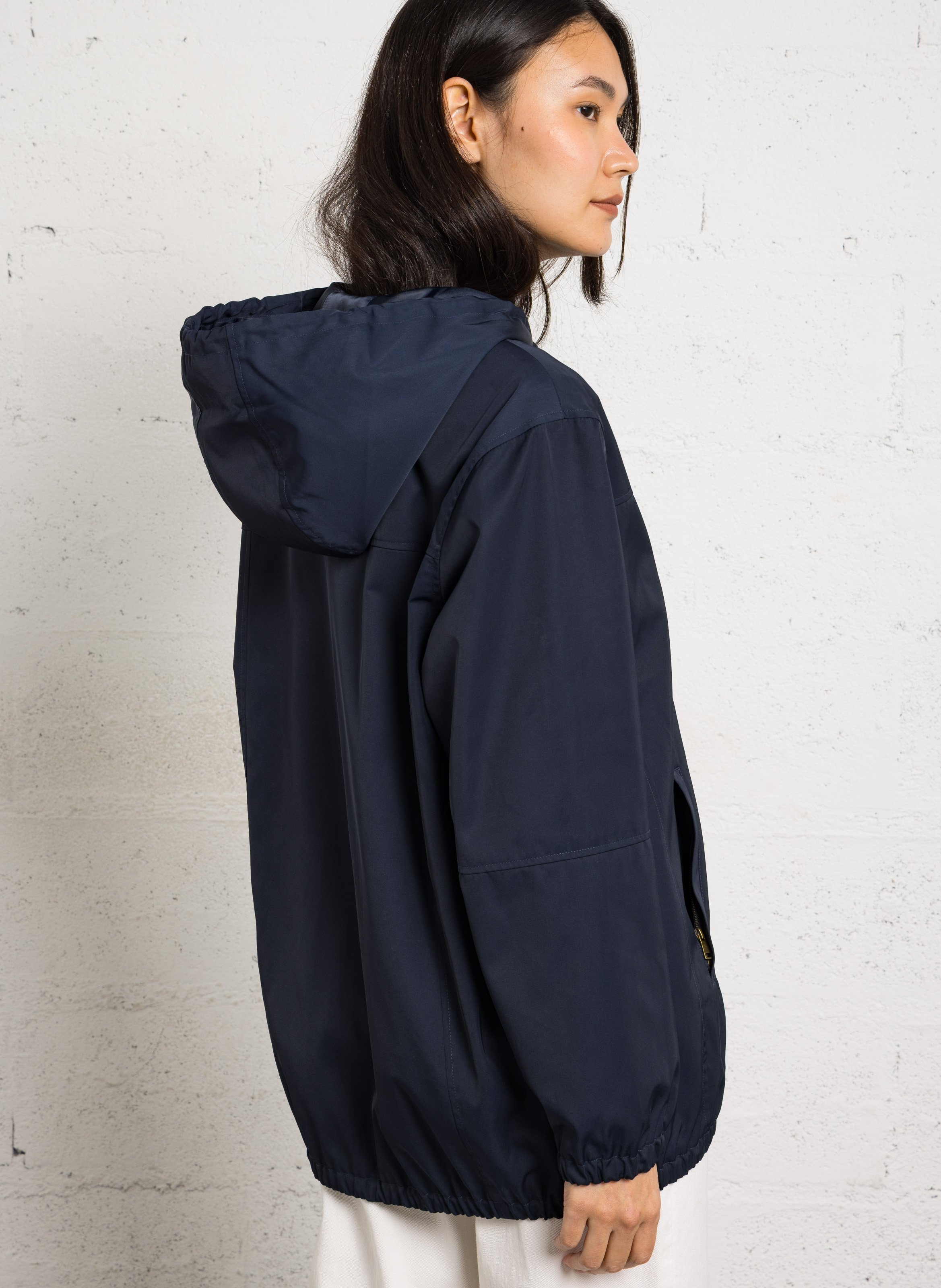 Parka mit geradem Schnitt und Rundhalsausschnitt mit Kapuze MAISON 123 Blau