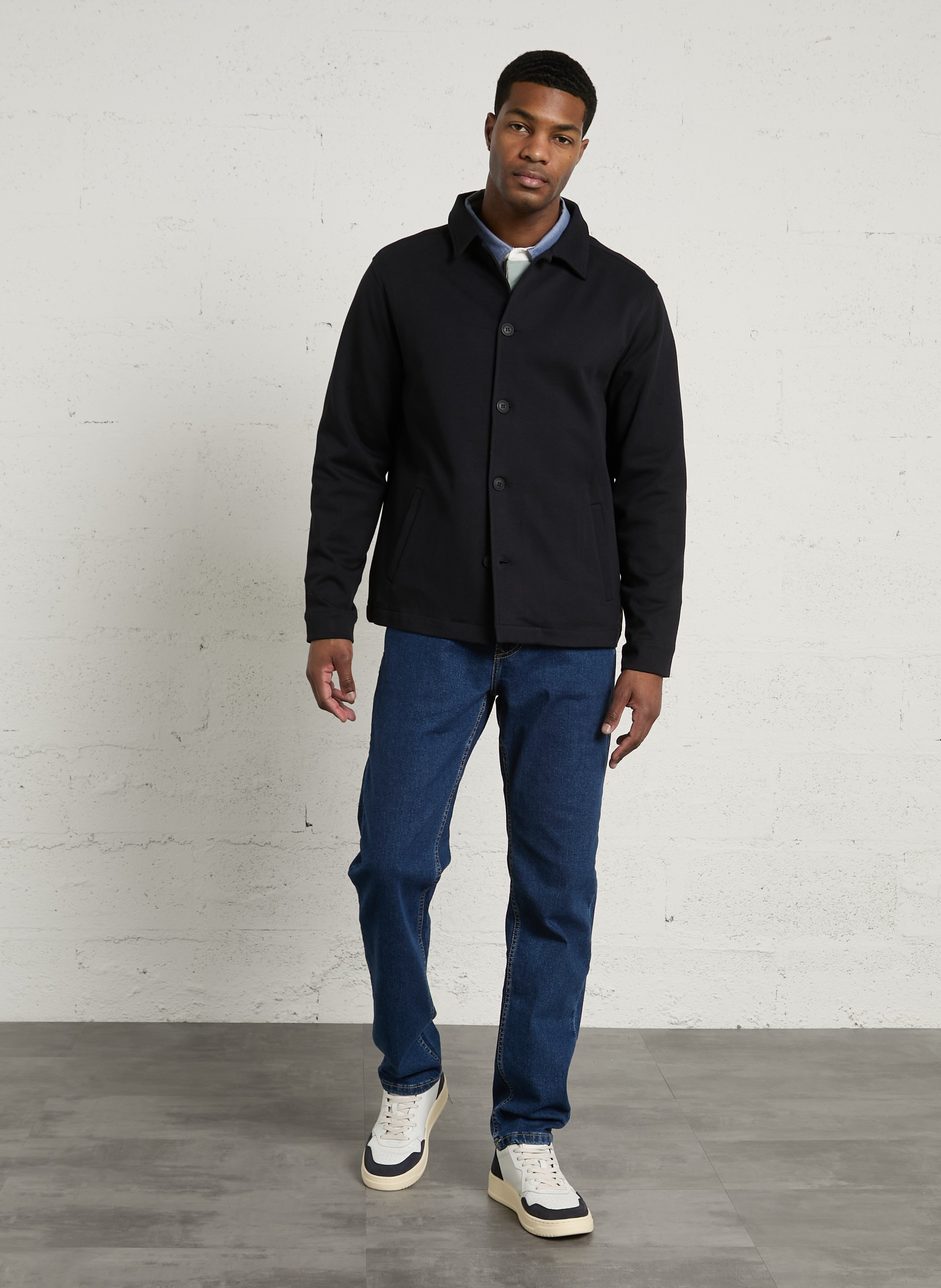 Veste droite en coton mélangé LE TEMPS DES CERISES Bleu