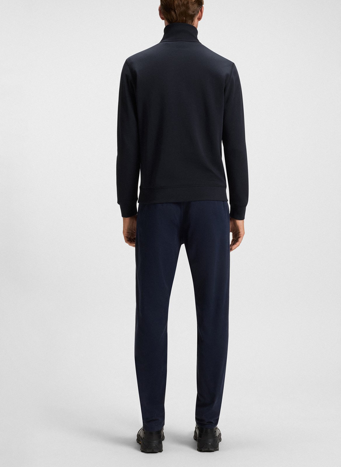 a refSweat col camionneur en coton BOSS Bleu