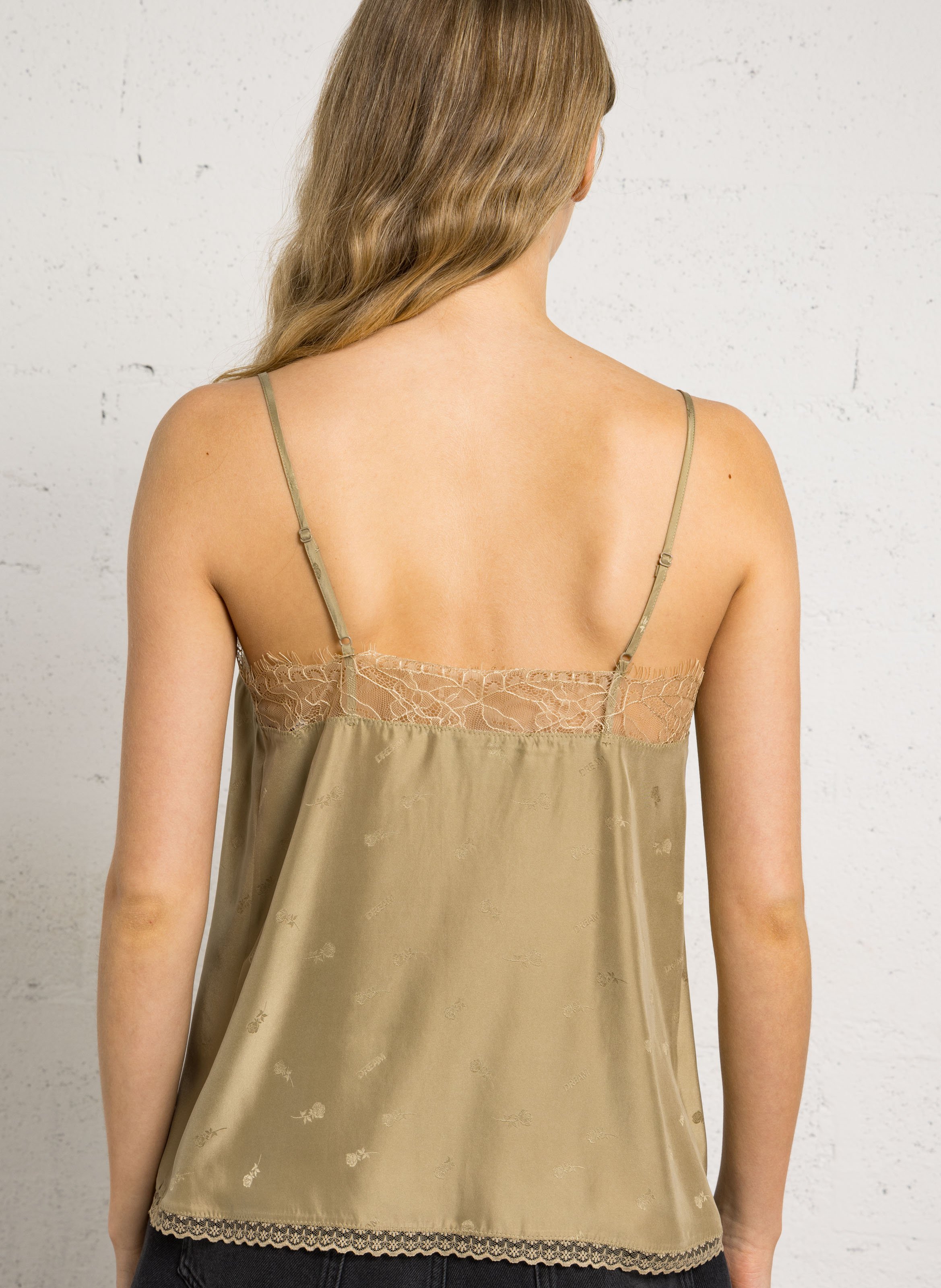 Caraco en soie imprimé BERENICE Kaki