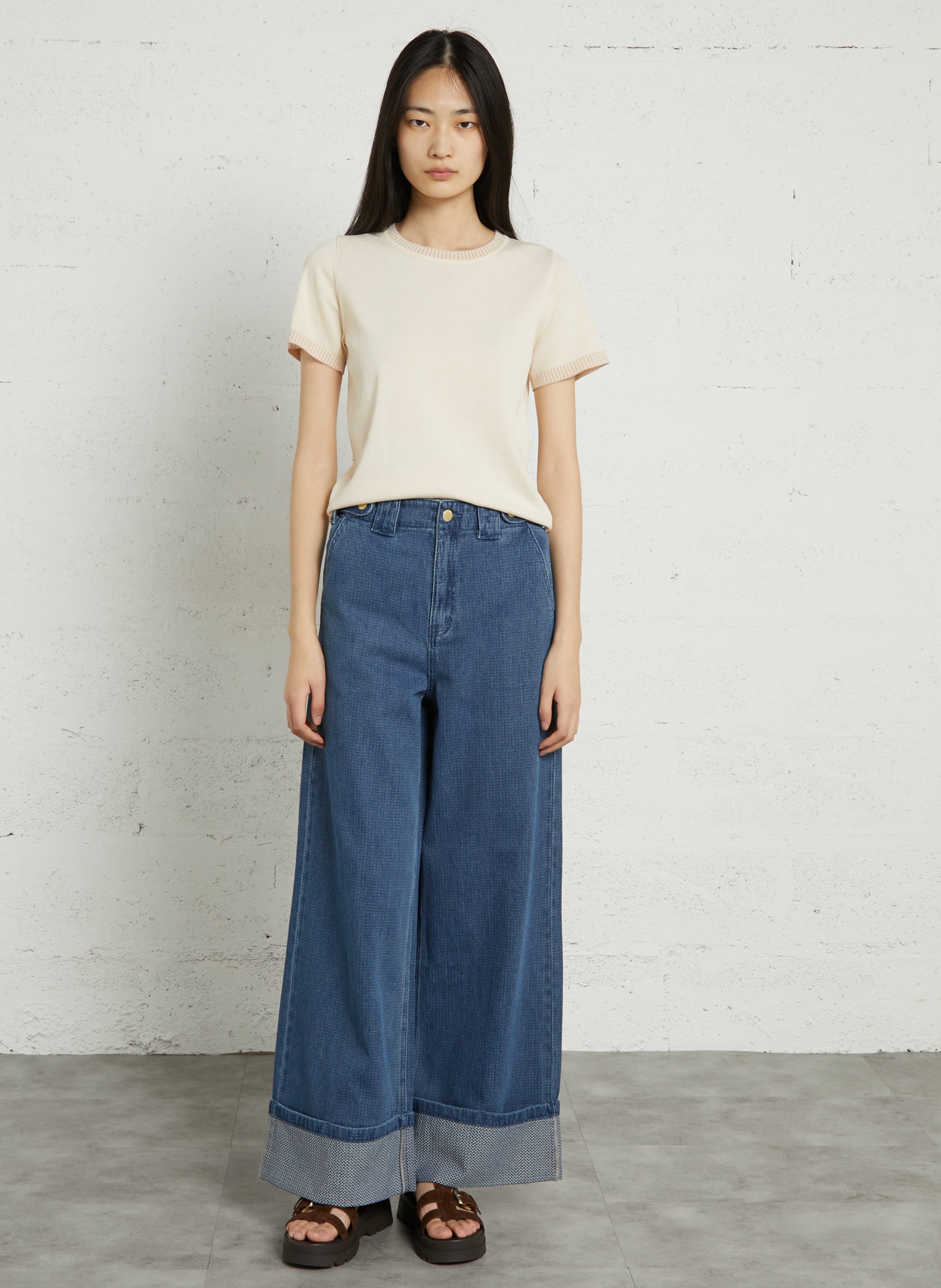 Pull droit col rond LA PETITE ETOILE Blanc