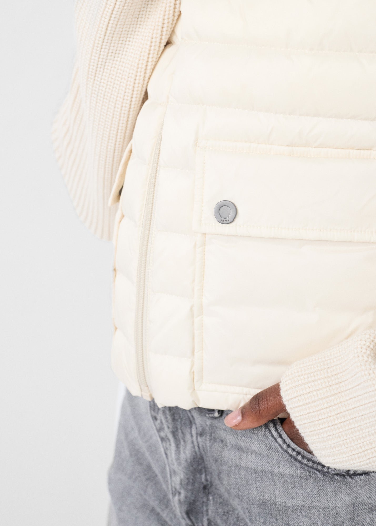 Doudoune bi-matière calista JOTT Blanc