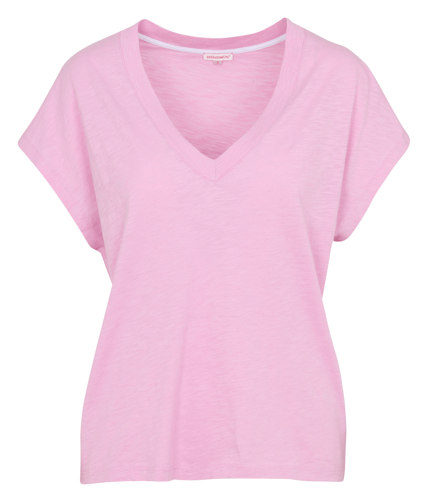 Baumwoll-T-Shirt mit U-Boot-Ausschnitt BENSIMON Rosa