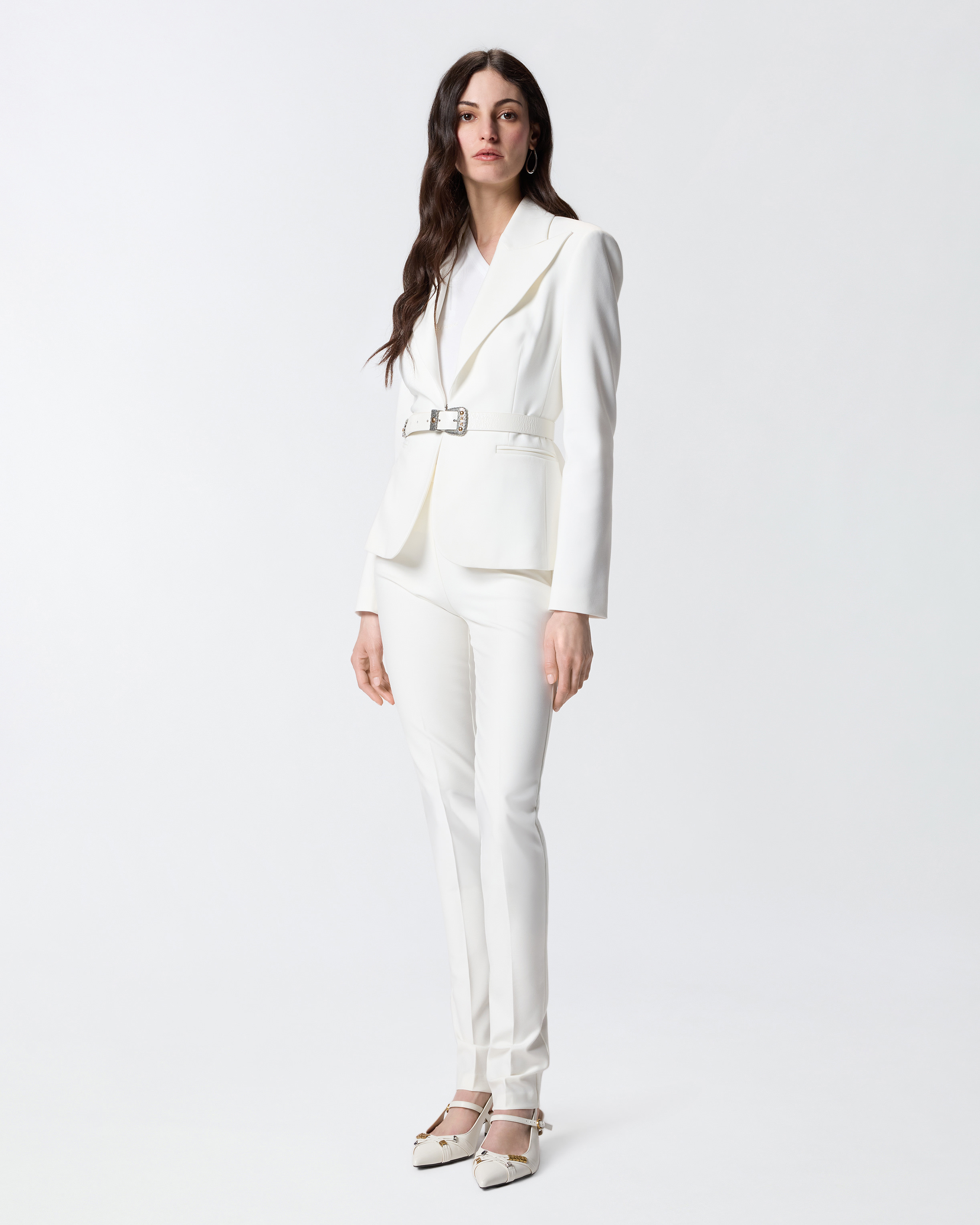 Veste élégante en tissu diagonal PINKO Blanc