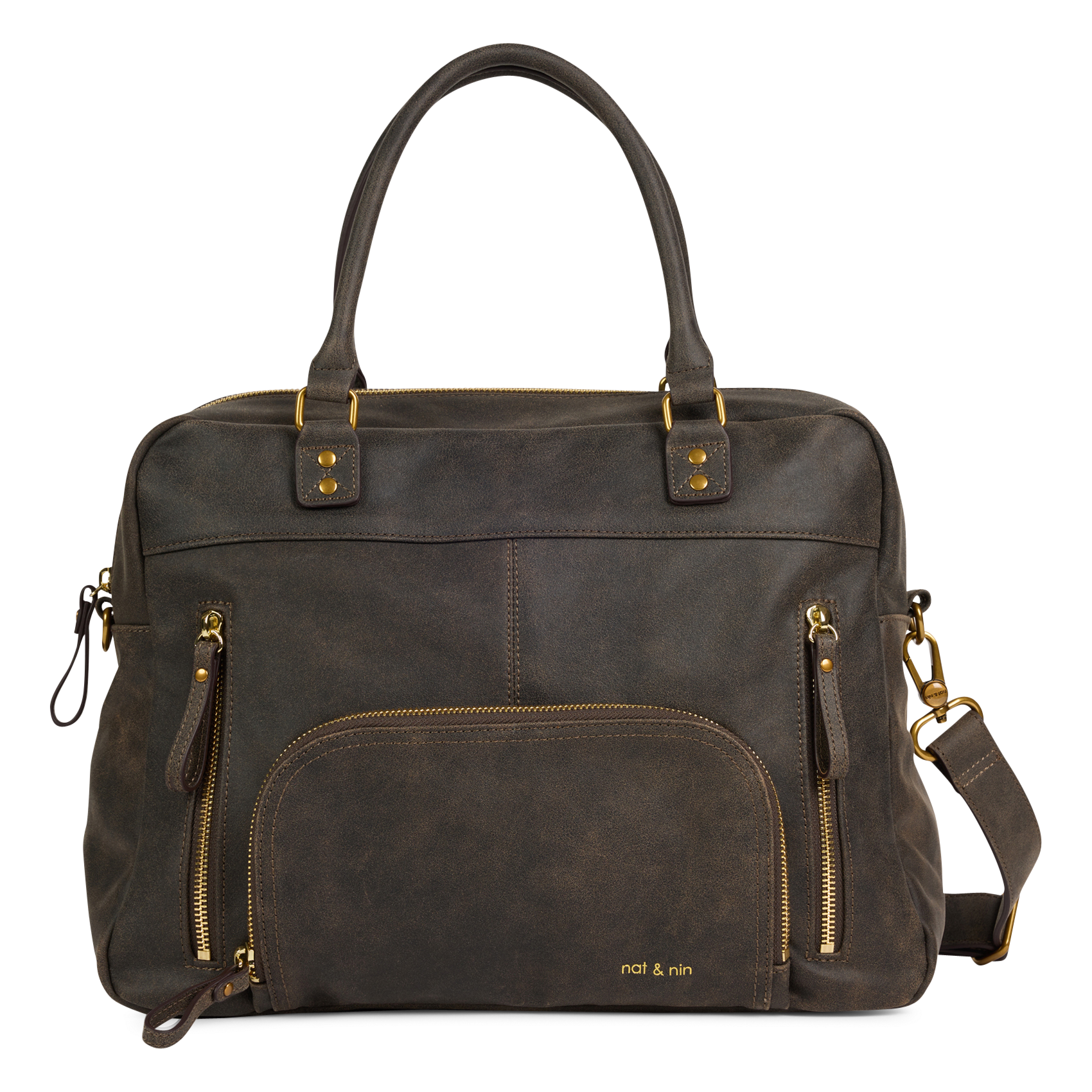 Multitaschen-Shopper aus Leder NAT & NIN