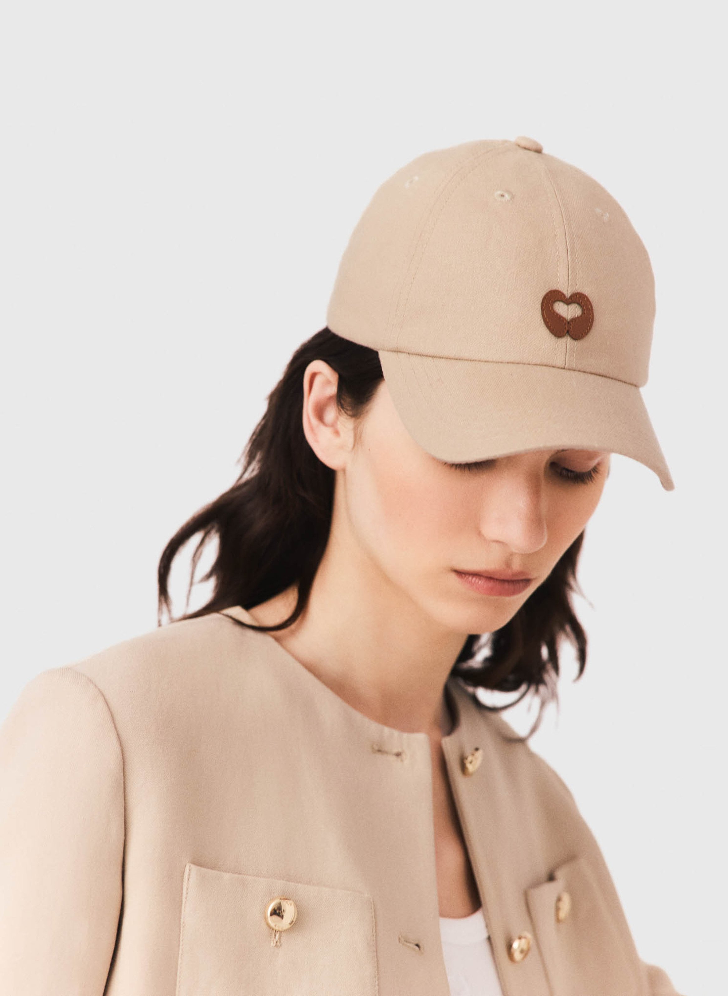 Casquette avec logo MAJE Beige