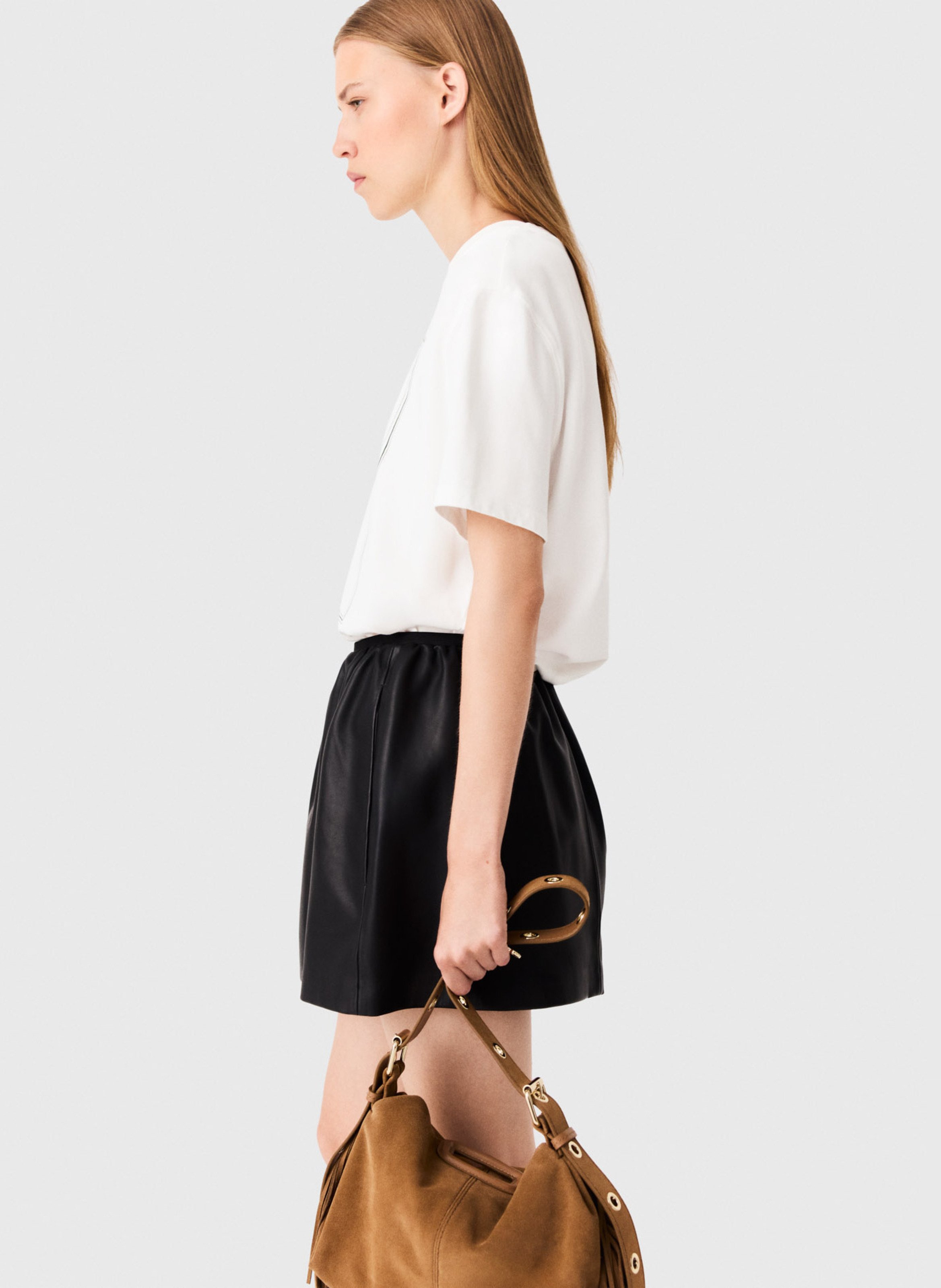 Tee-shirt imprimé manches courtes MAJE Blanc