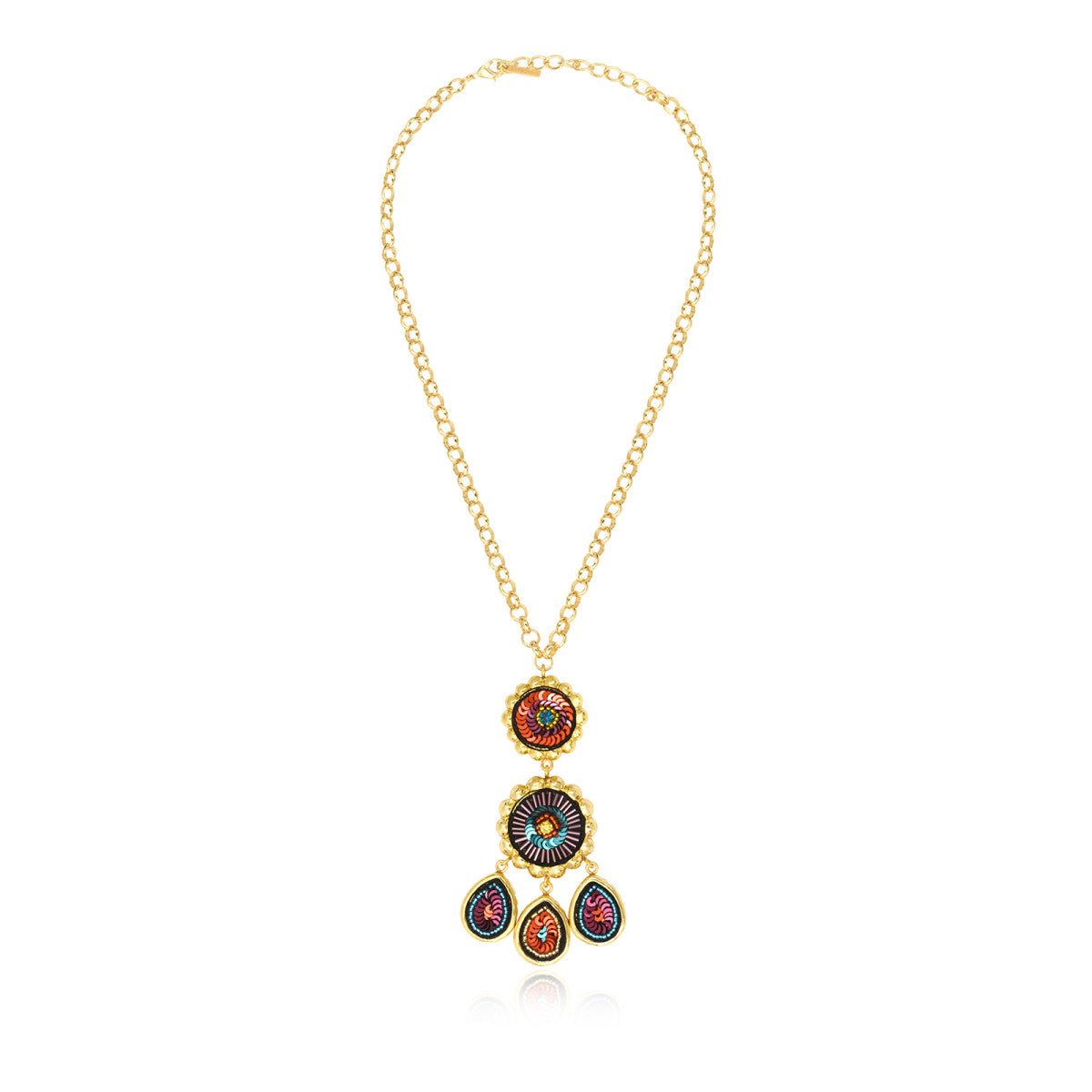 Long necklace SATELLITE PARIS Orange
