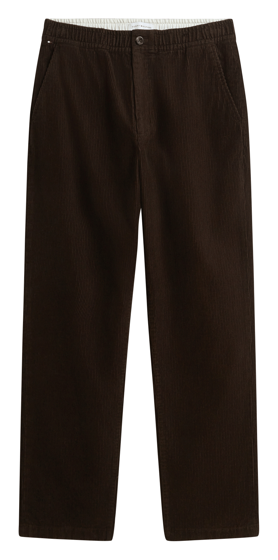 Gerade geschnittene Cordhose mit hohem Bund TOMMY HILFIGER Braun