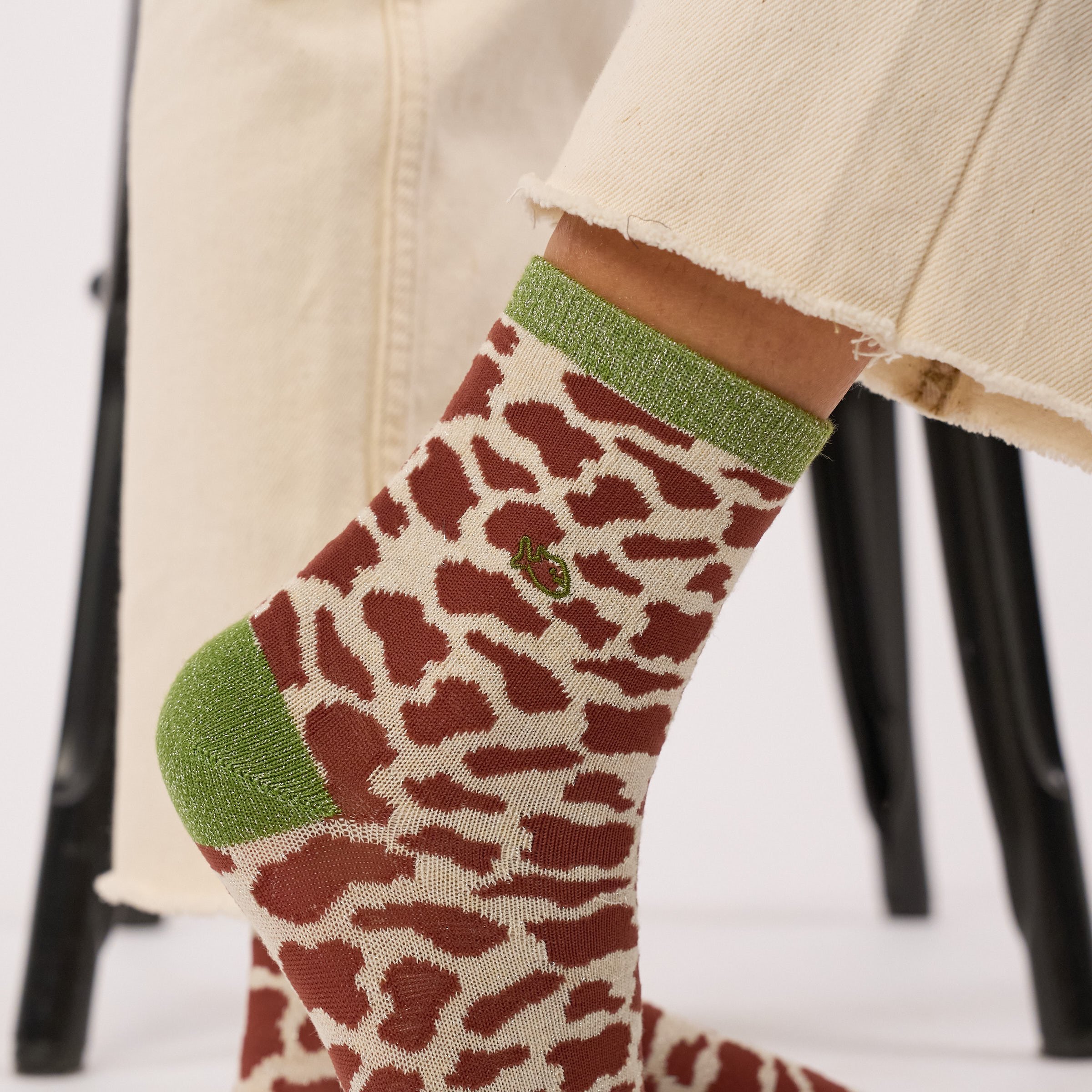 Combed Cotton Cow Socks BILLYBELT Brown