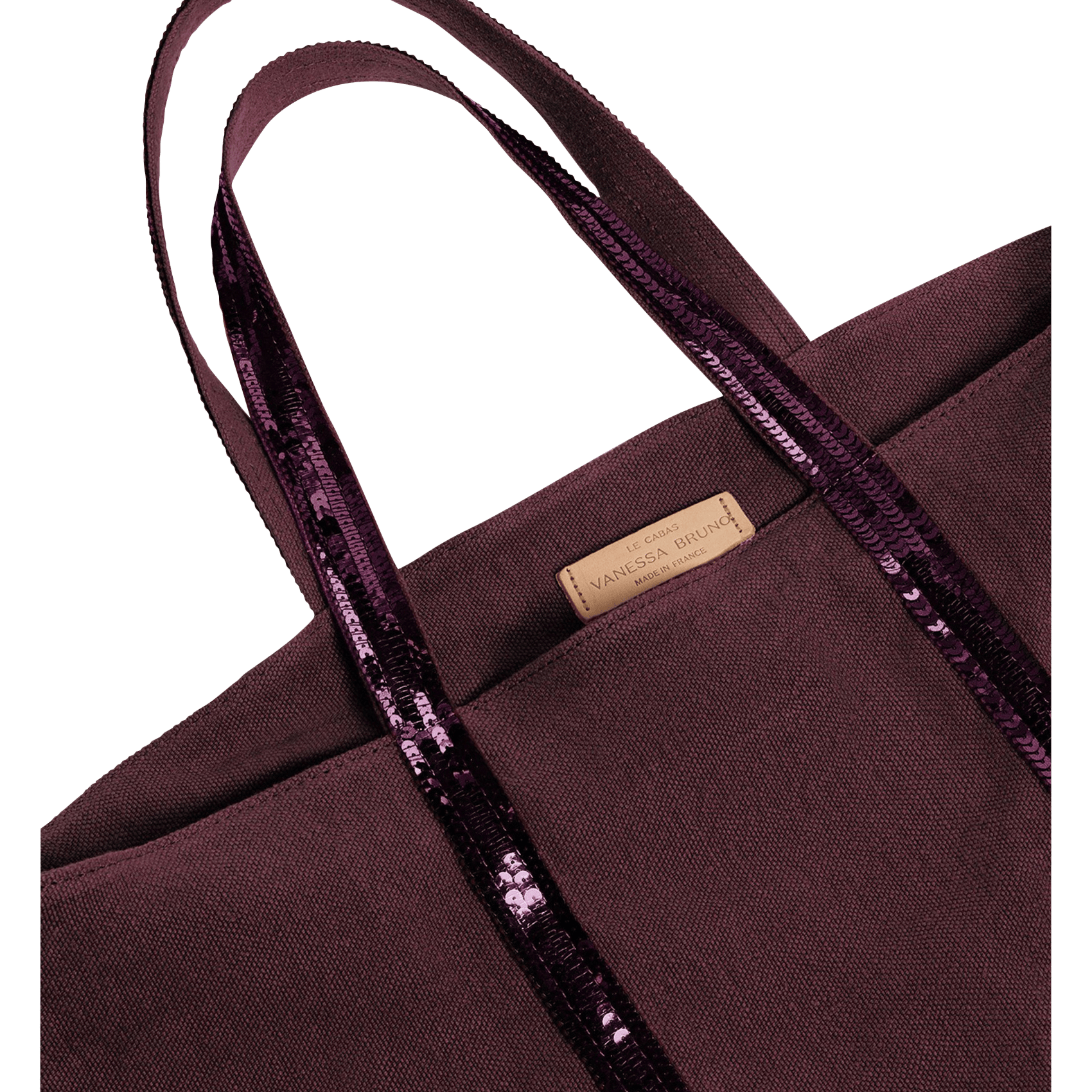 Sequin-embroidered linen tote bag | Purple VANESSA BRUNO Women