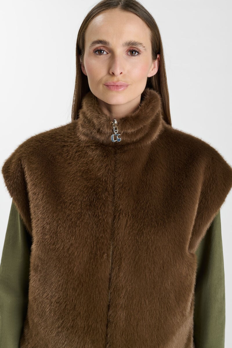 Sleeveless jacket LE TEMPS DES CERISES Brown