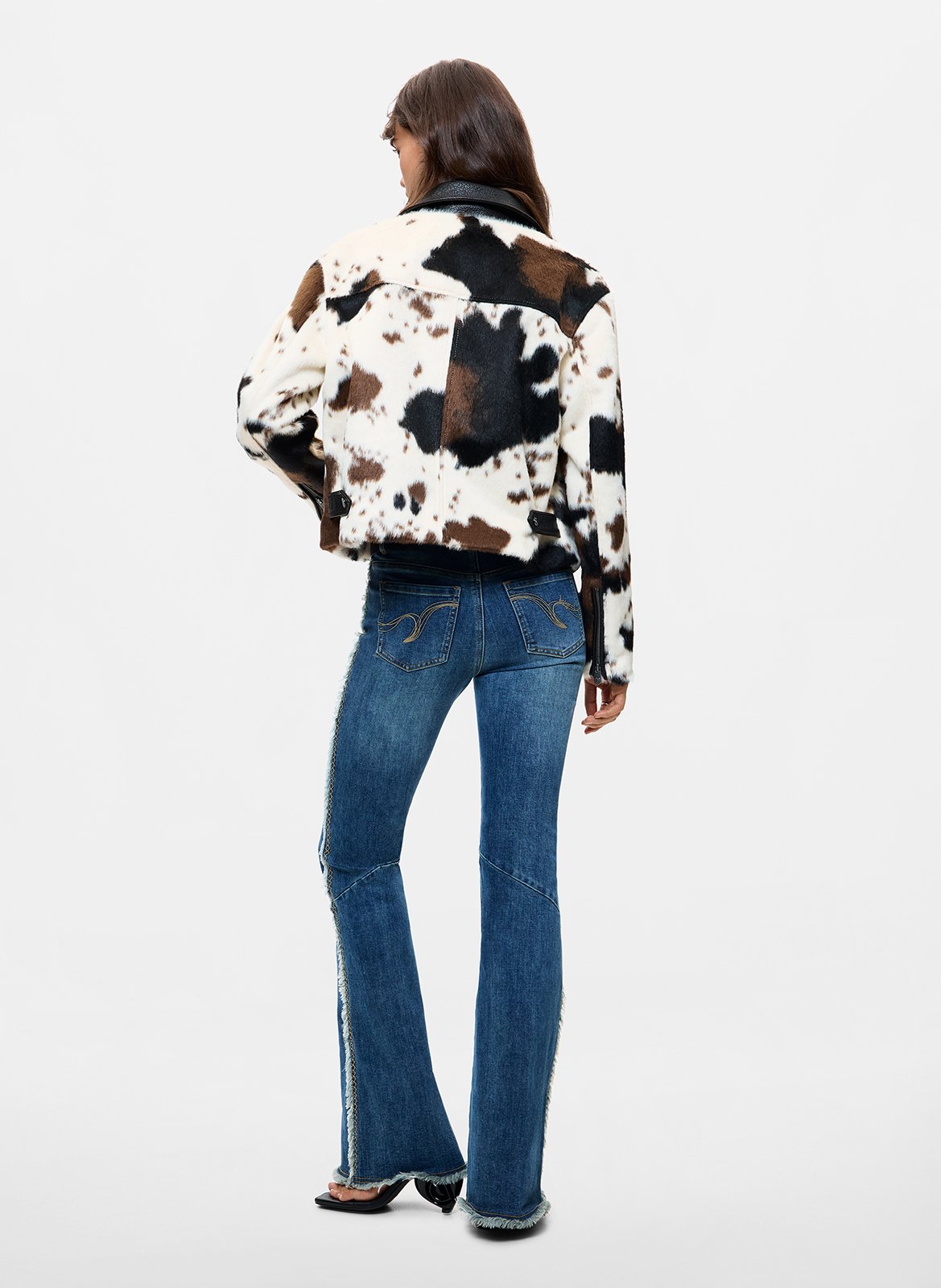 Veste droite en fourrure synthétiqu DESIGUAL Blanc