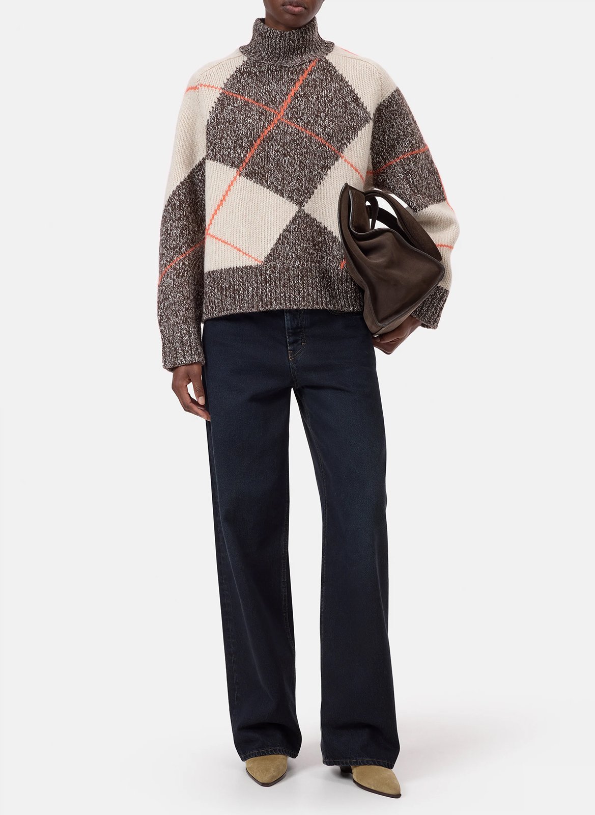 Straight high-neck jacquard wool blend sweater CLOSED Multicolored