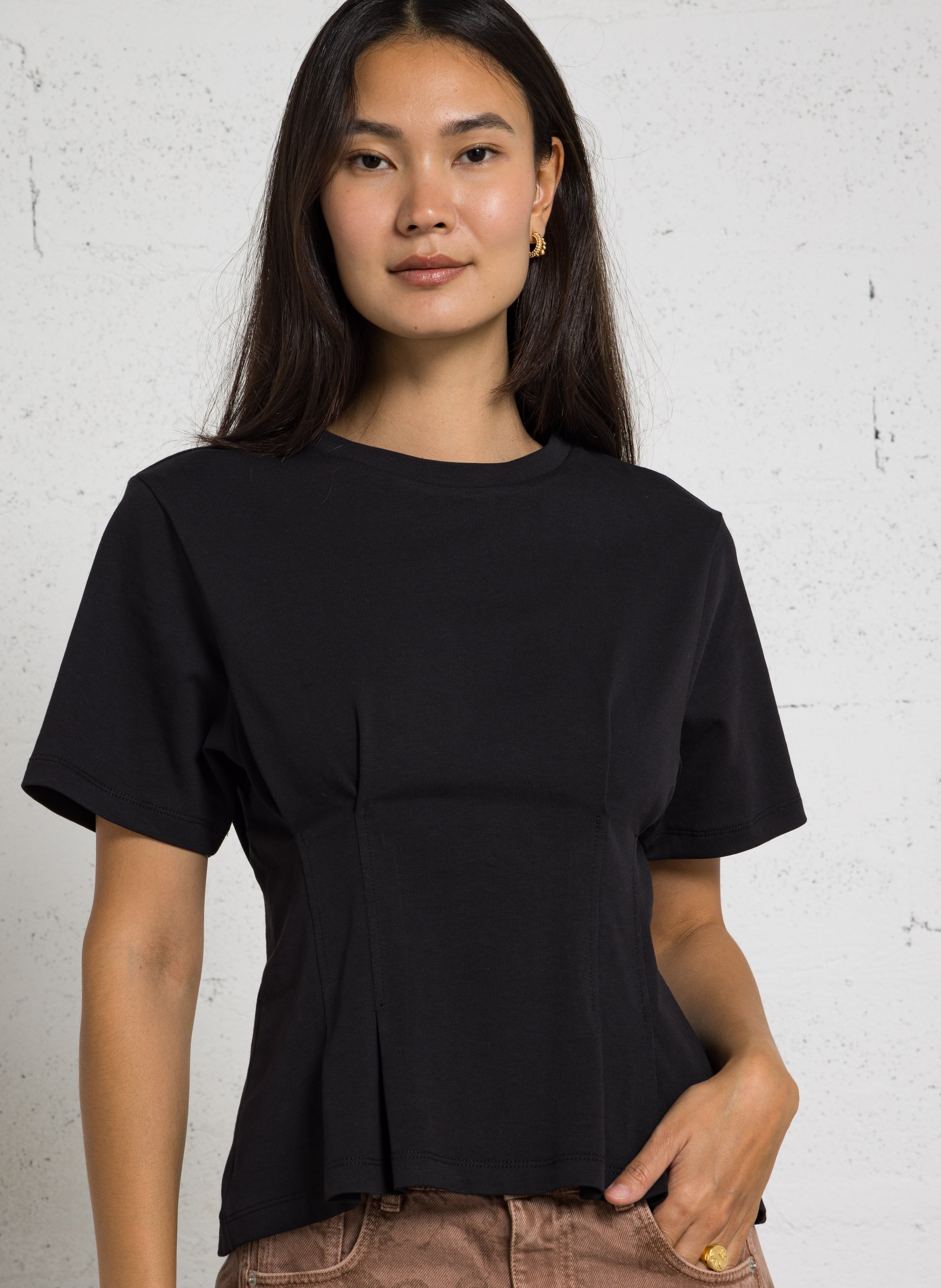 Aansluitend T-shirt van gemengd katoen BERENICE