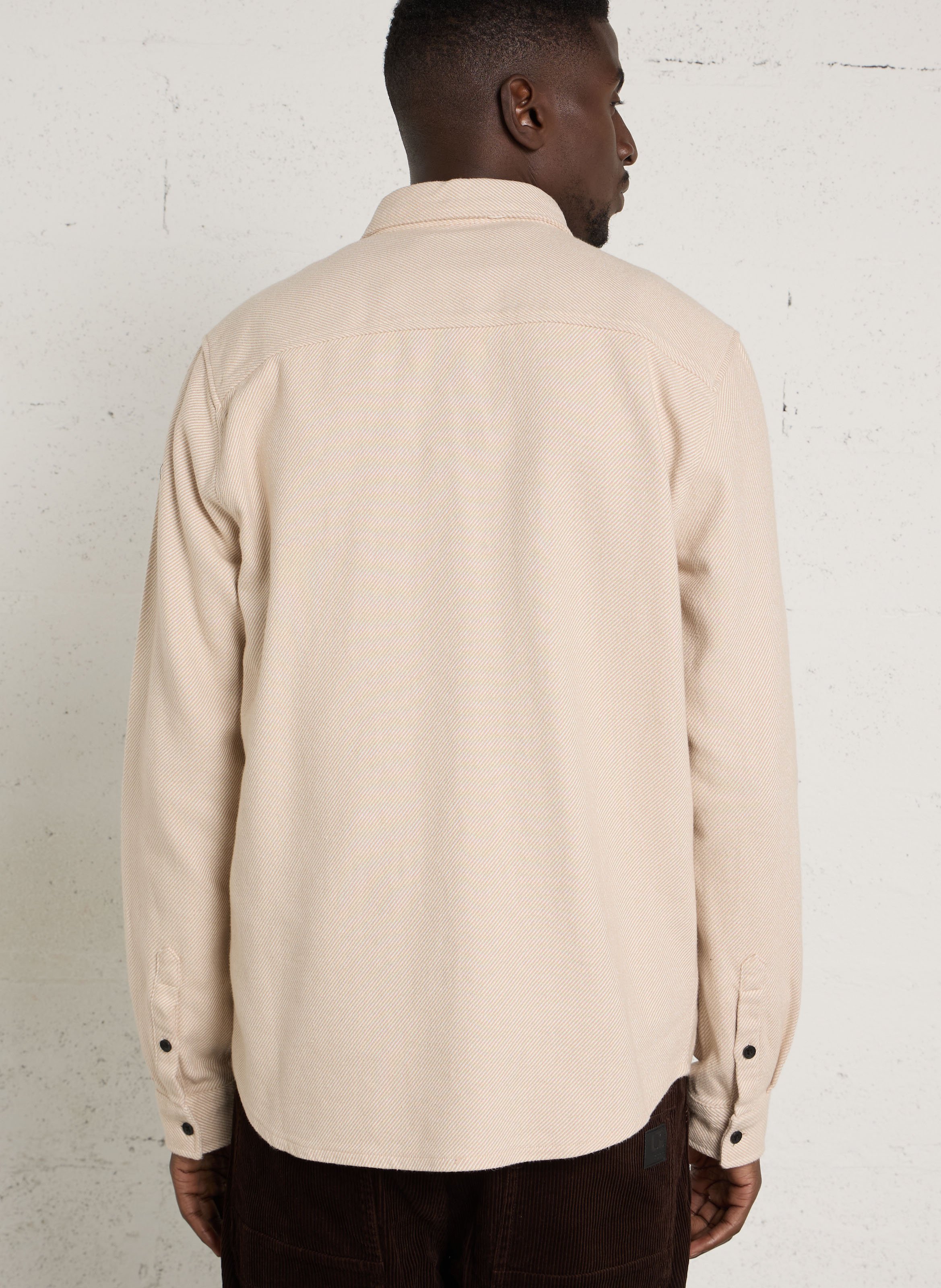Striped straight-cut cotton shirt LE TEMPS DES CERISES Brown
