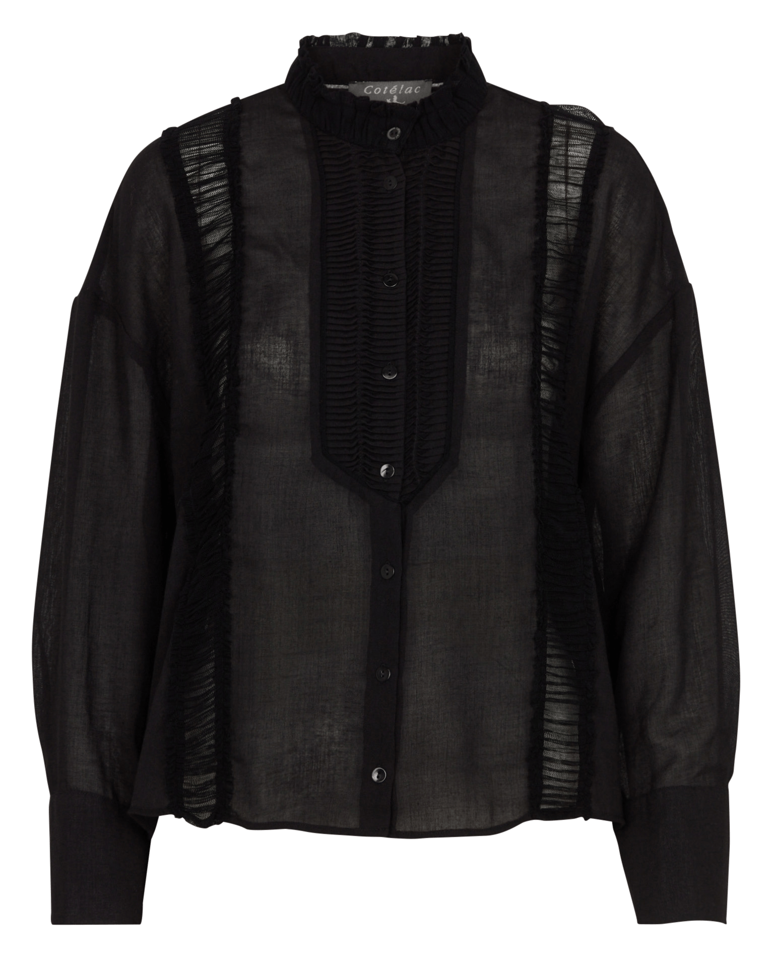 Weites Blusenshirt mit Drapierungsdetail COTELAC Schwarz