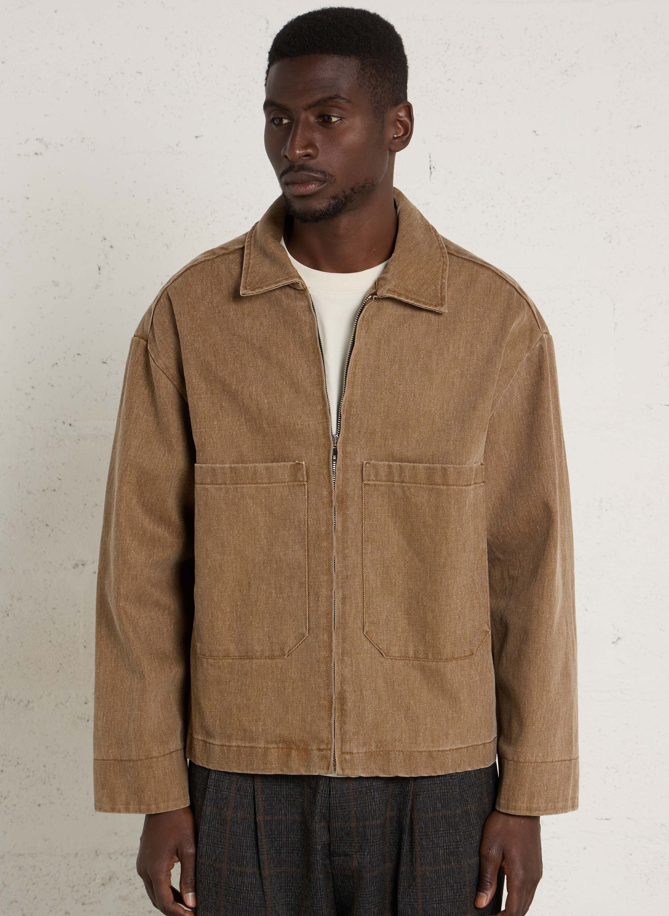Zip-up cotton overshirt IMPERIAL Beige