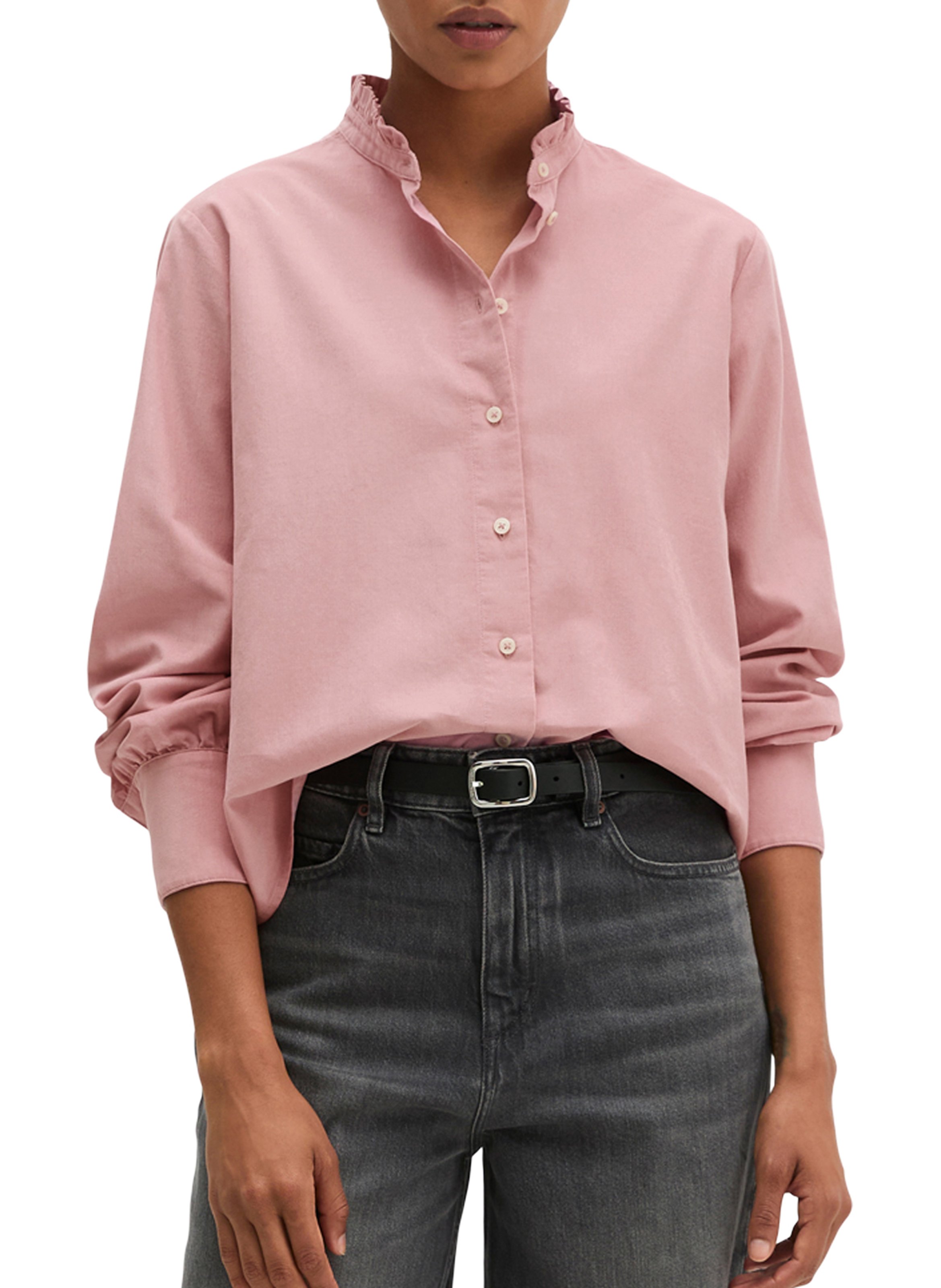 Straight-cut cotton-blend blouse MARC O'POLO Pink