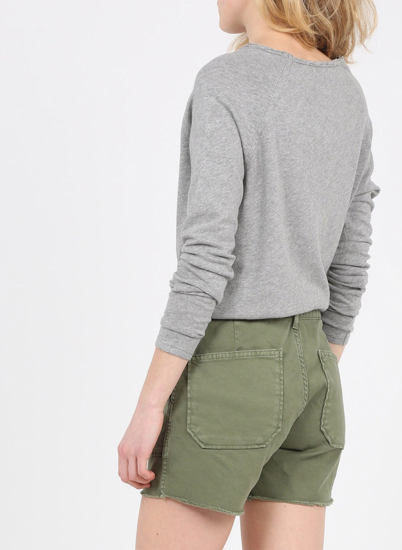 Tee-shirt col rond en coton Gris