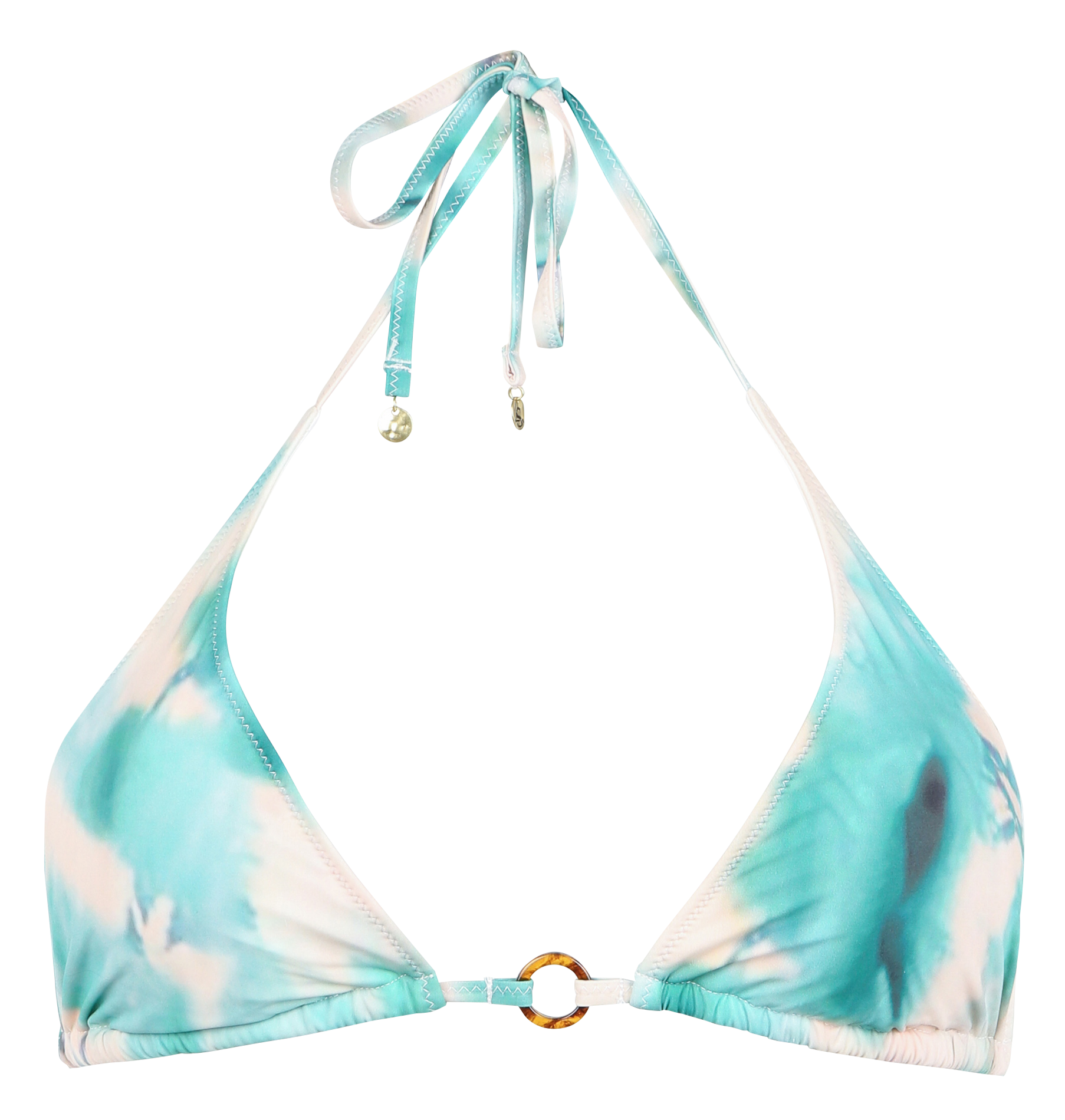 Haut de bikini triangle imprimé LOVE STORIES Vert