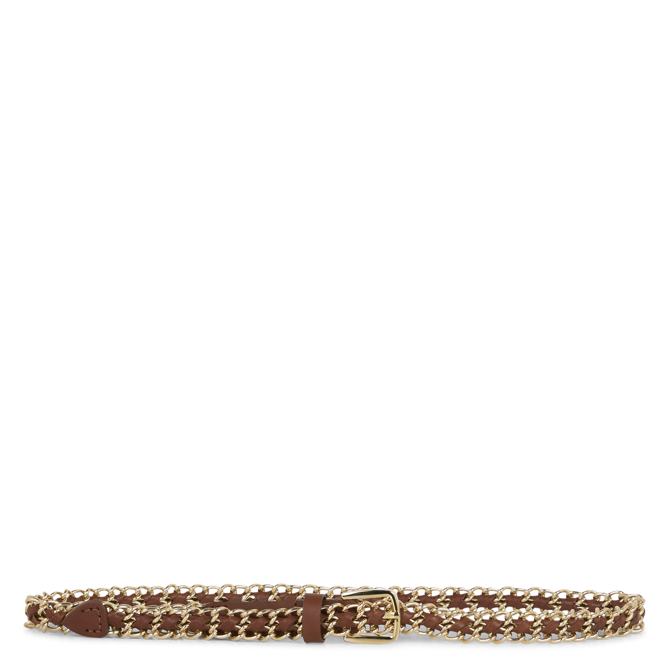 Ceinture à maillons en cuir  BA&SH Marron