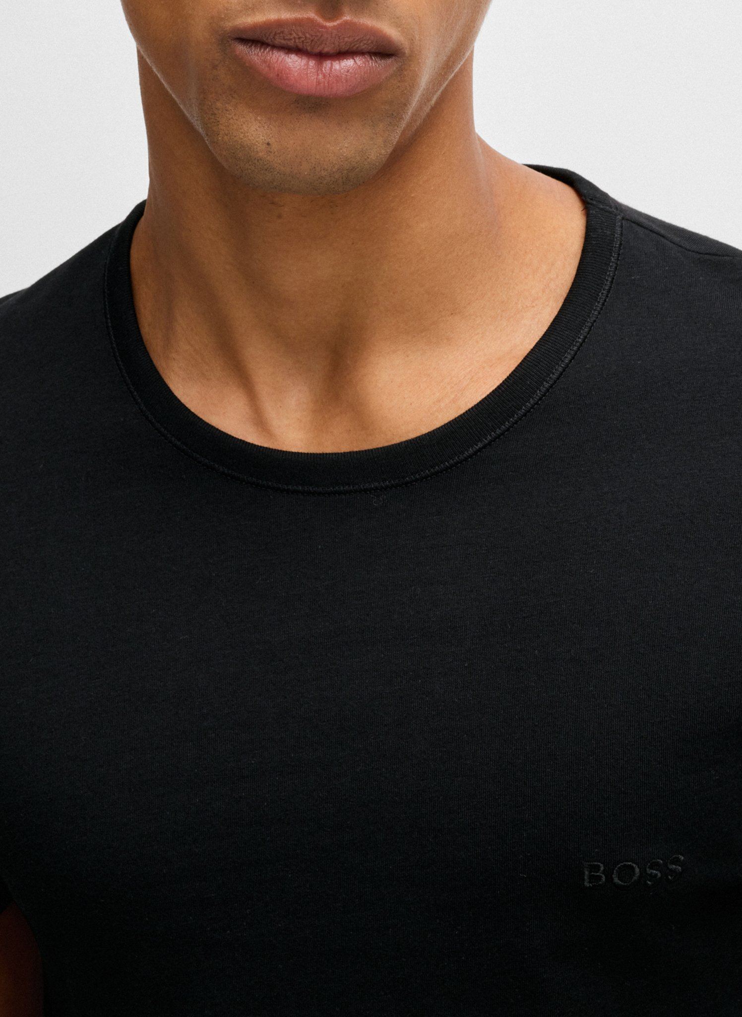 Pack of 3 round-neck cotton T-shirts BOSS Black