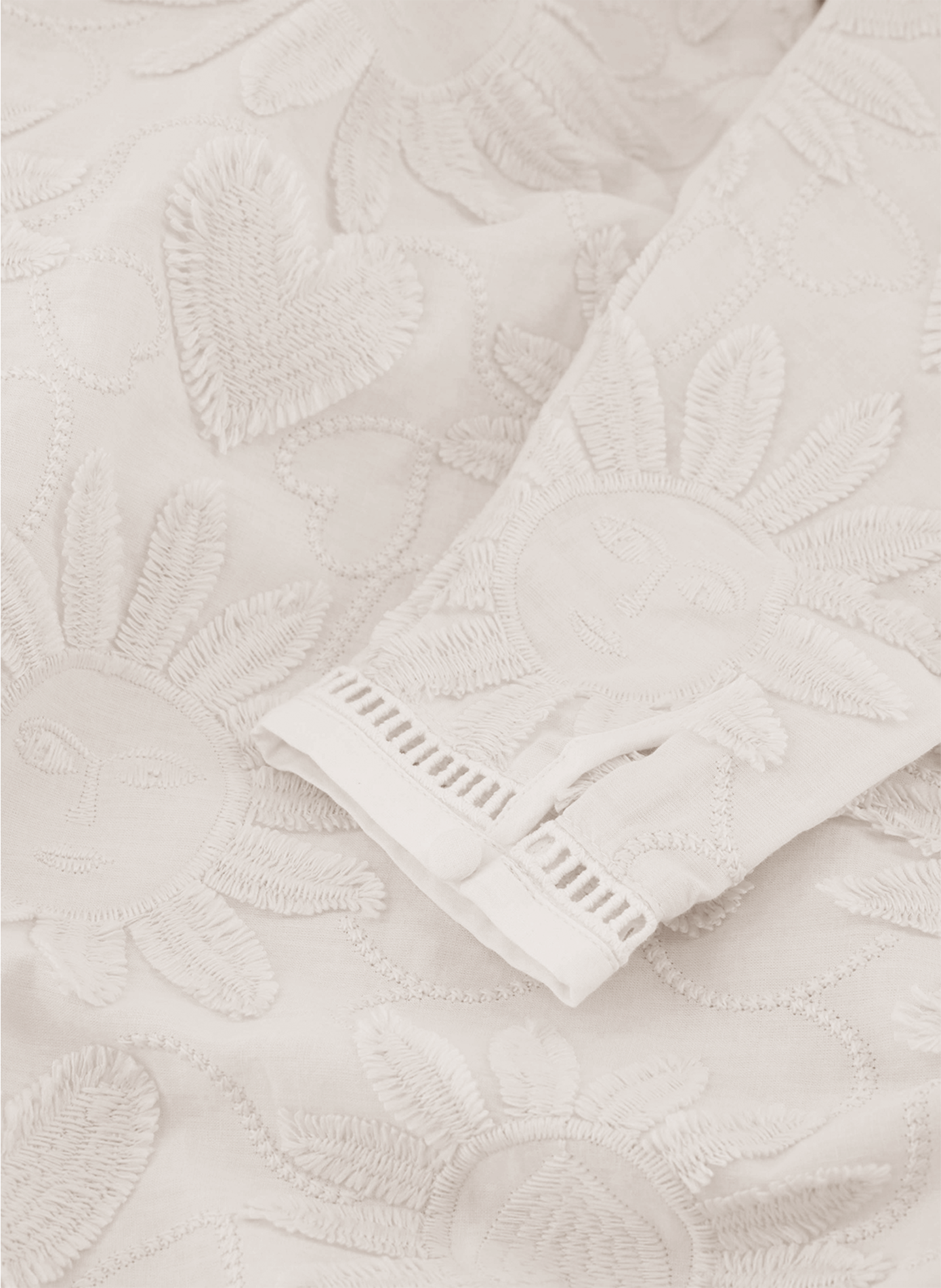 Rechte katoenen top met borduursel FABIENNE CHAPOT Wit