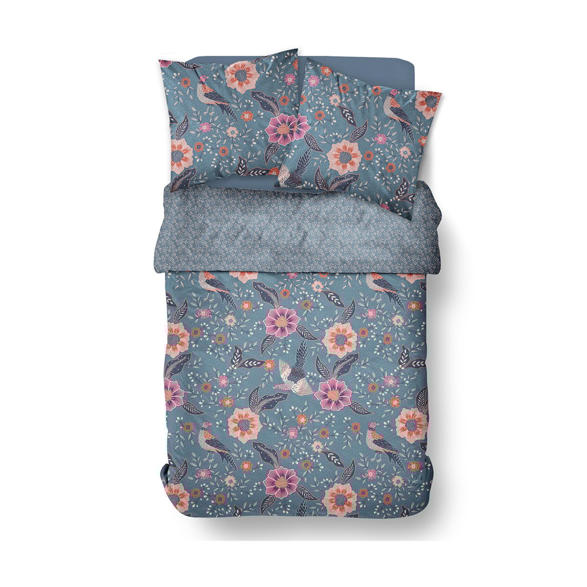 Printed cotton bed set TODAY LINGE DE MAISON Blue