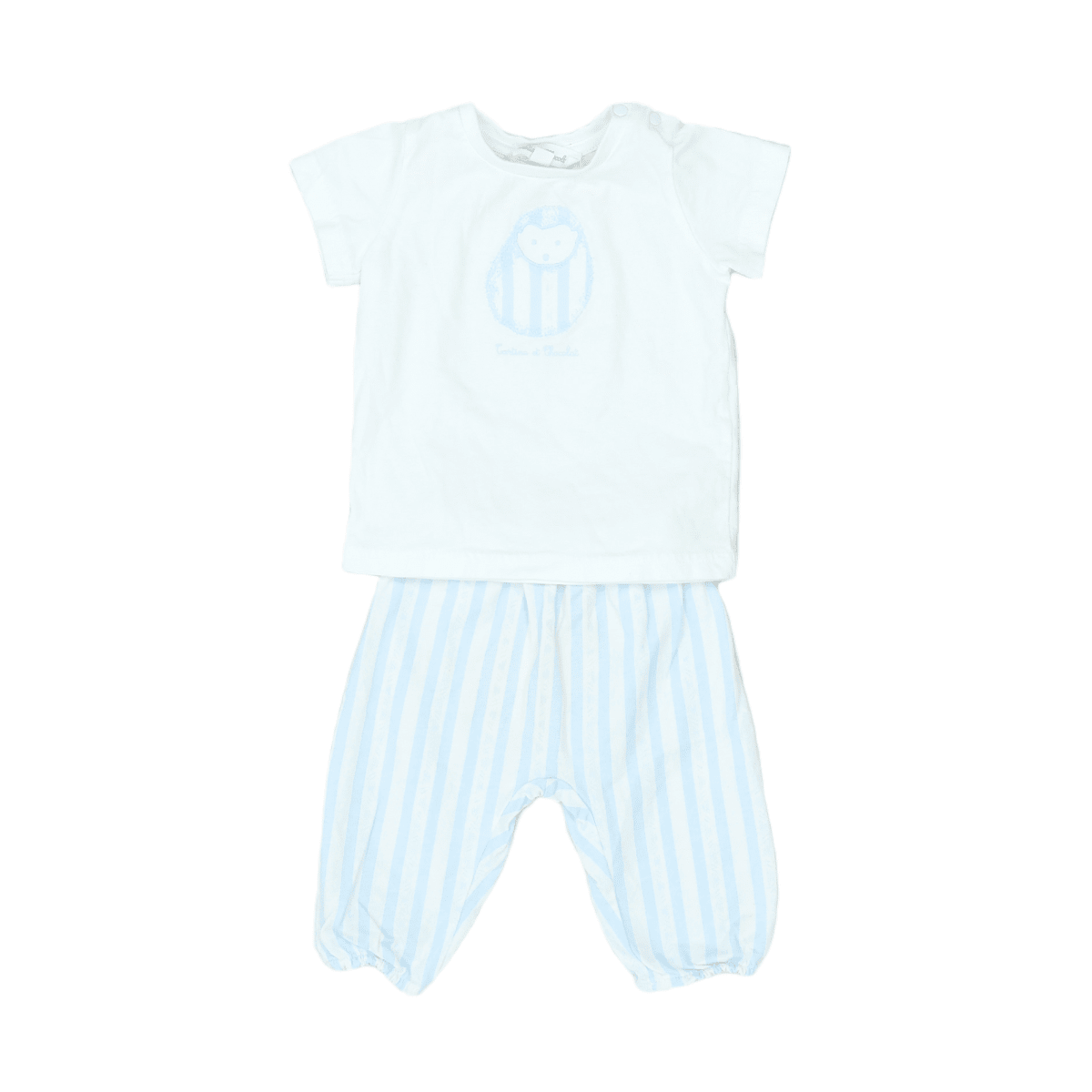 White Baby Pajamas - 3 months TARTINE ET CHOCOLAT - seconde-main White
