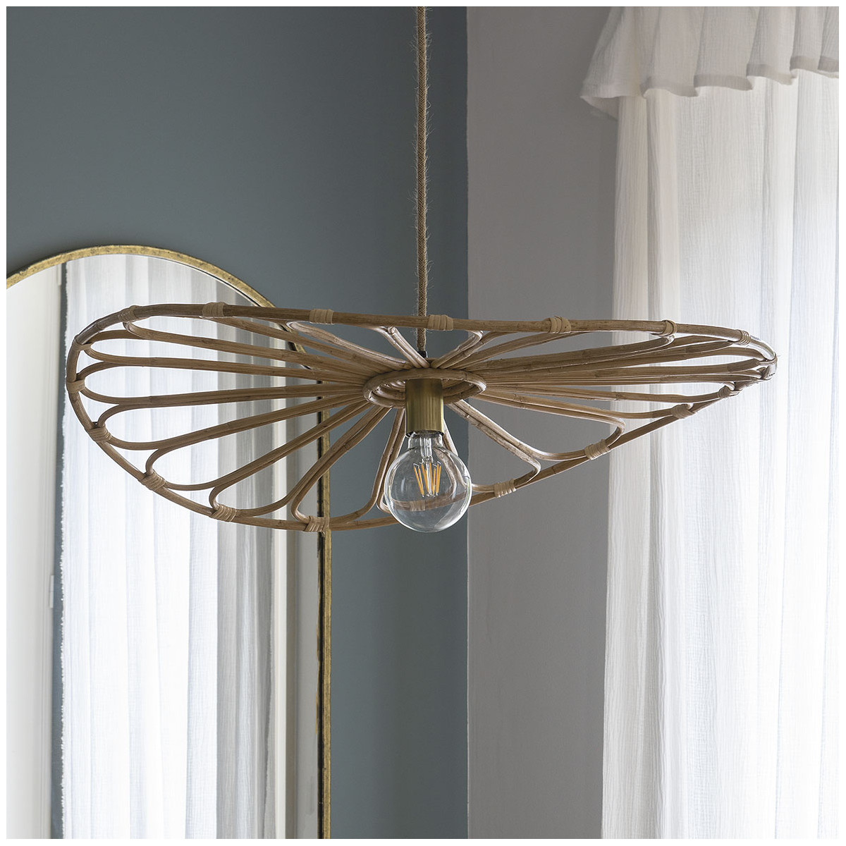Rattan ceiling light BLANC D'IVOIRE Beige
